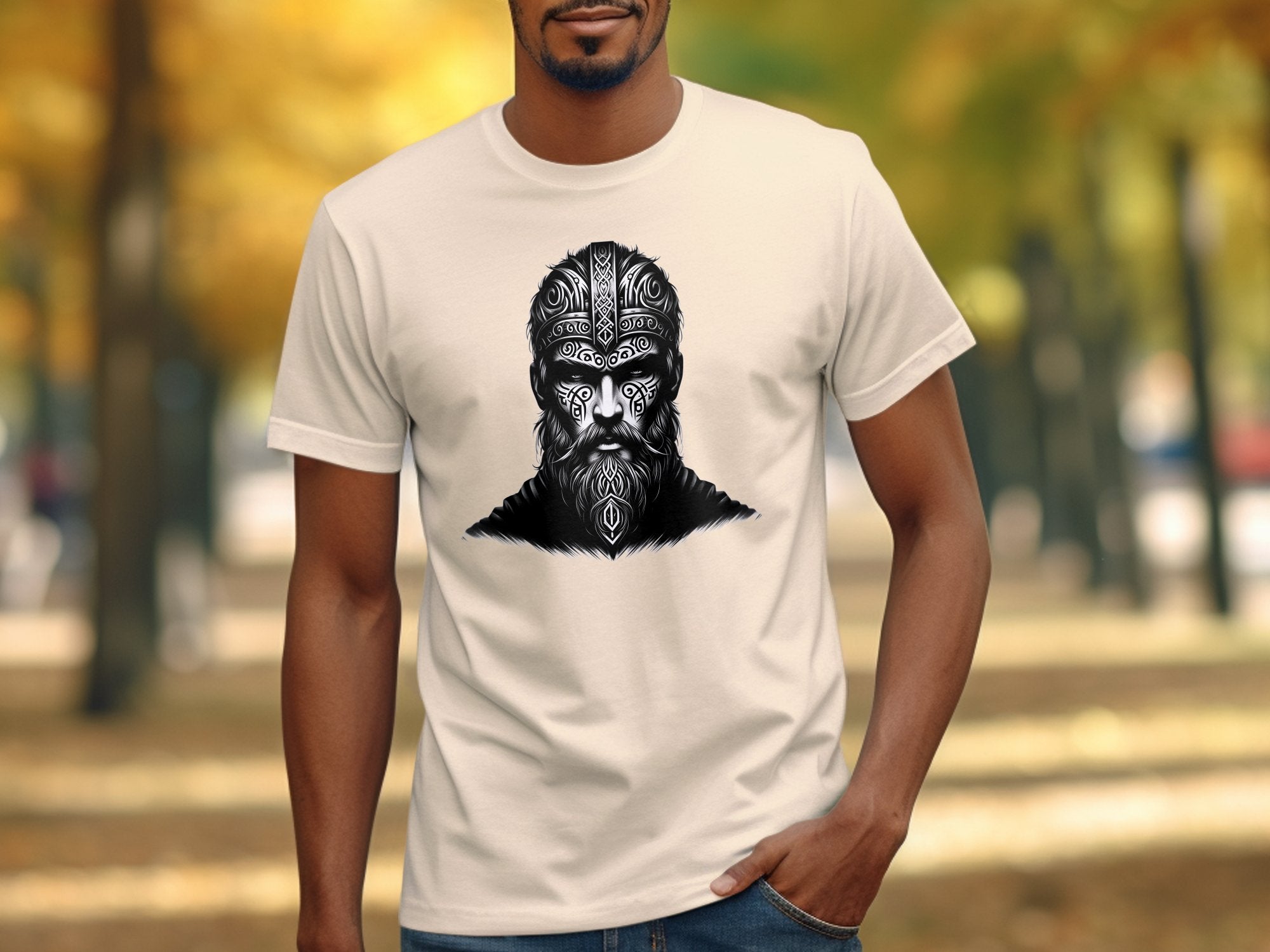 Viking Unyielding - Coloured Gildan T Shirt Realistic Norse Talisman Men Women Unisex Valhalla Tee Graphic Design