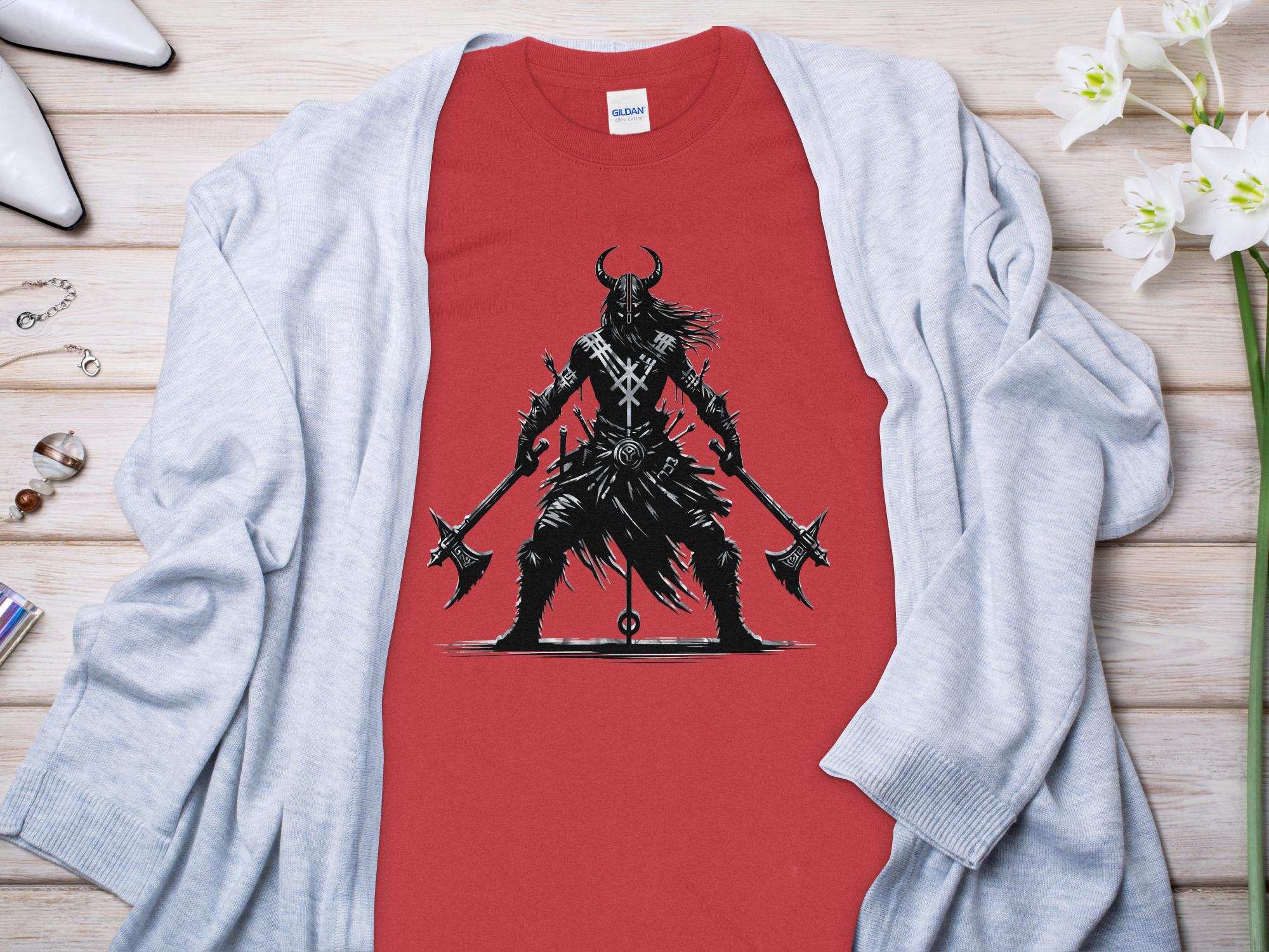 Viking Indomitable - Coloured Gildan Long Sleeve Norse Talisman Men Women Unisex Valhalla Tee