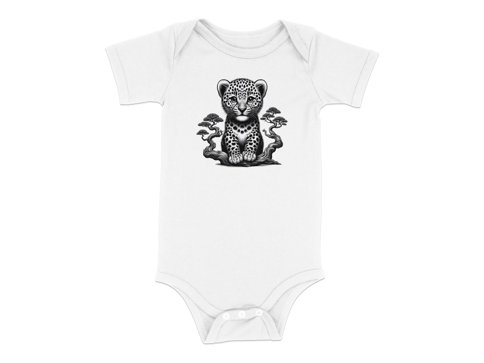 Leopard Bonsai - Coloured Toddler Bodysuit Realistic Animal Talisman Unisex Cute Tee Graphic Design