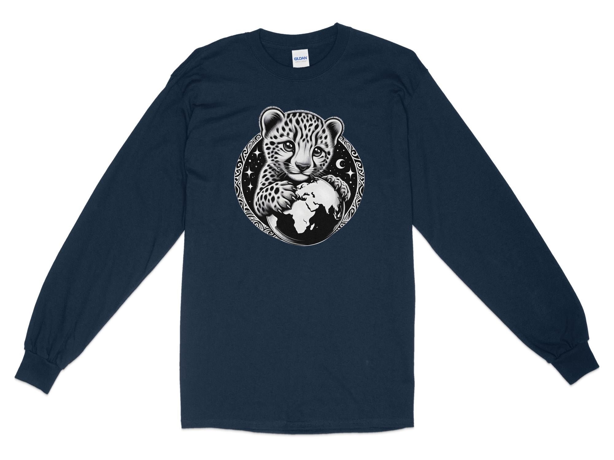 Cheetah World - Coloured Gildan Long Sleeve Realistic Animal Talisman Unisex Cute Tee Graphic Design