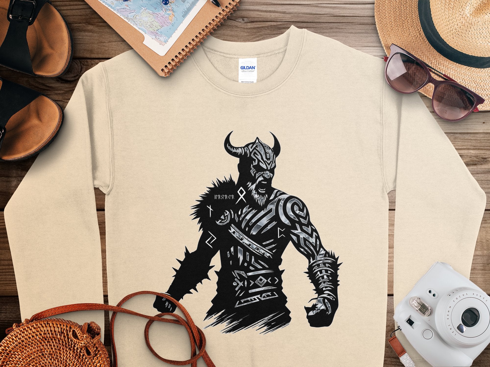 Viking Berserker - Coloured Gildan Sweatshirt Norse Talisman Men Women Unisex Valhalla Tee