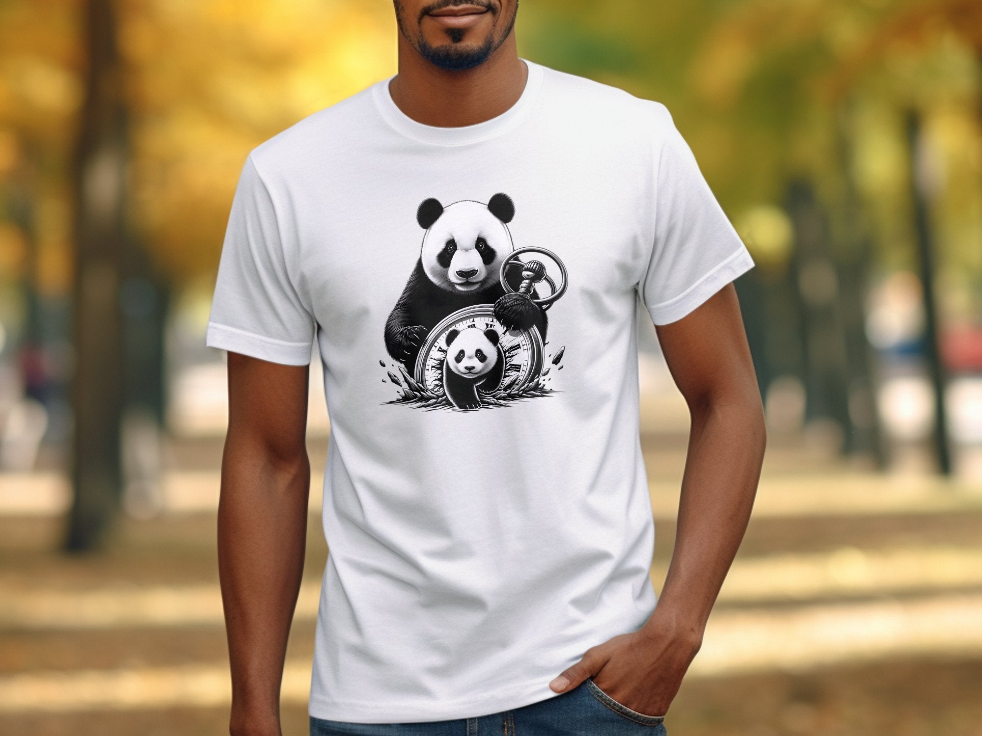 Panda - Coloured Gildan T-Shirt Realistic Animal Talisman Unisex Cute Tee Graphic Design