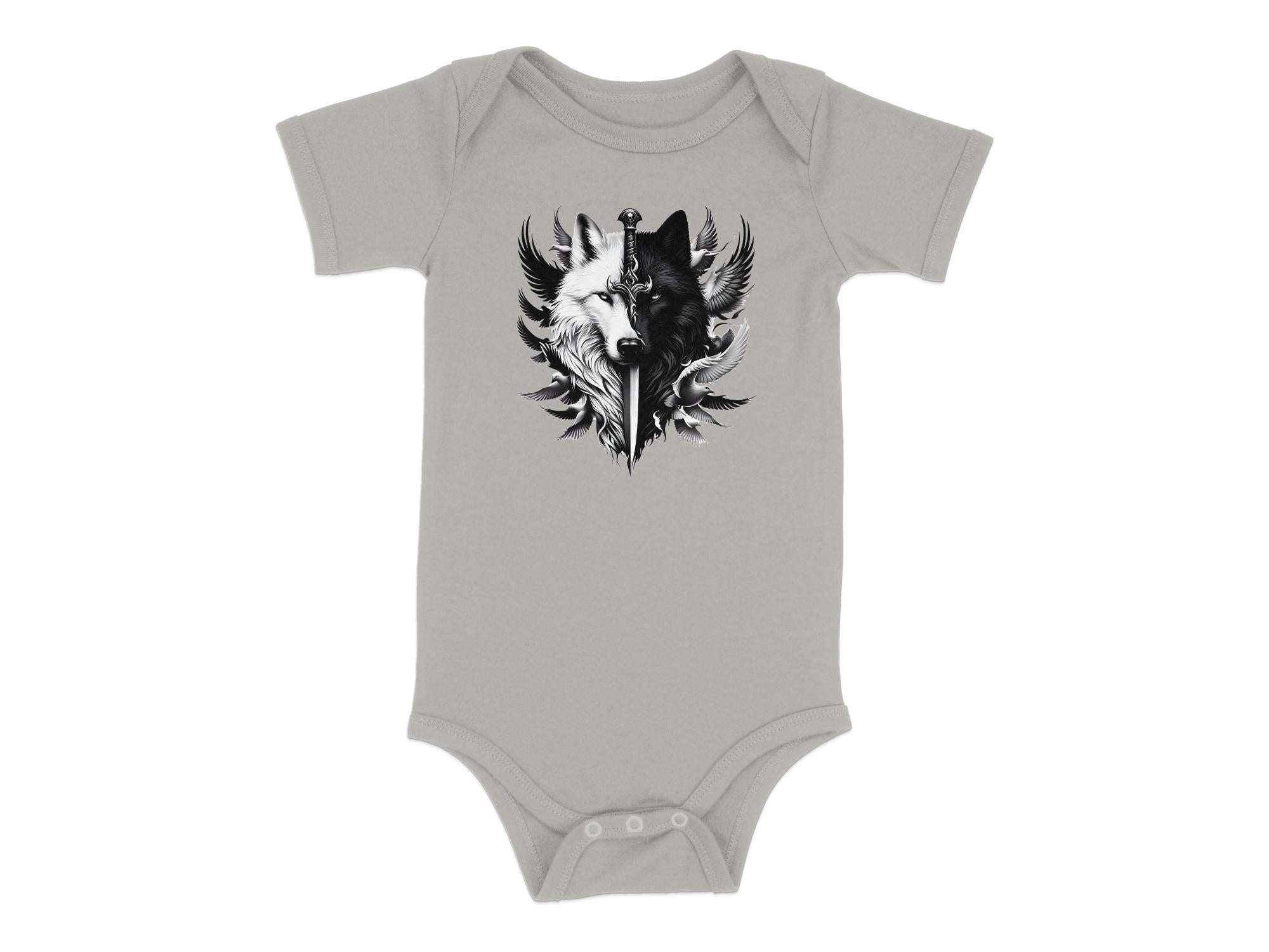 Wolf x Doves - Coloured Toddler Bodysuit Realistic Animal Talisman Unisex Tee Graphic Design