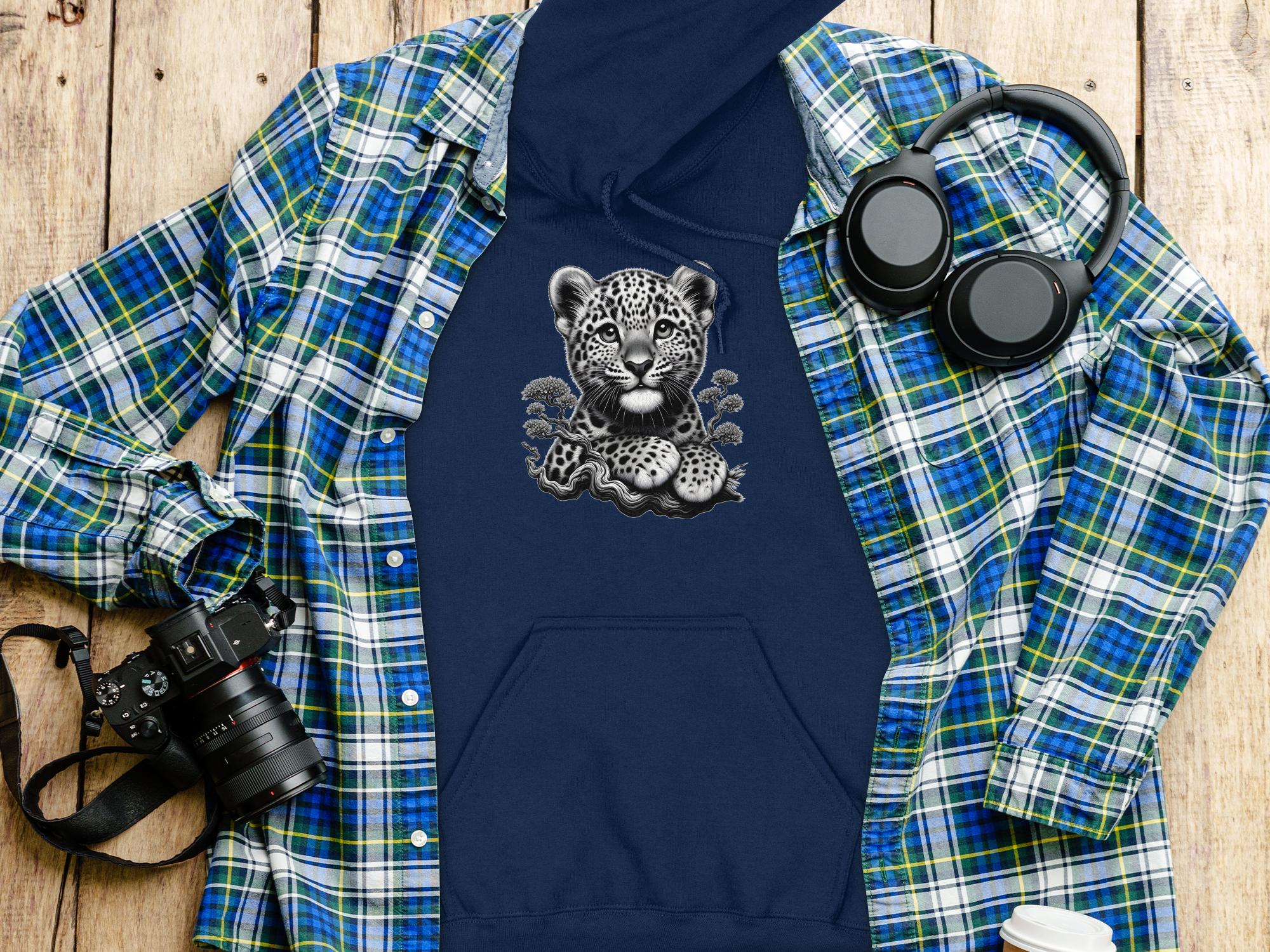 Leopard Bonsai - Coloured Gildan Hoodie Realistic Animal Talisman Unisex Cute Tee Graphic Design