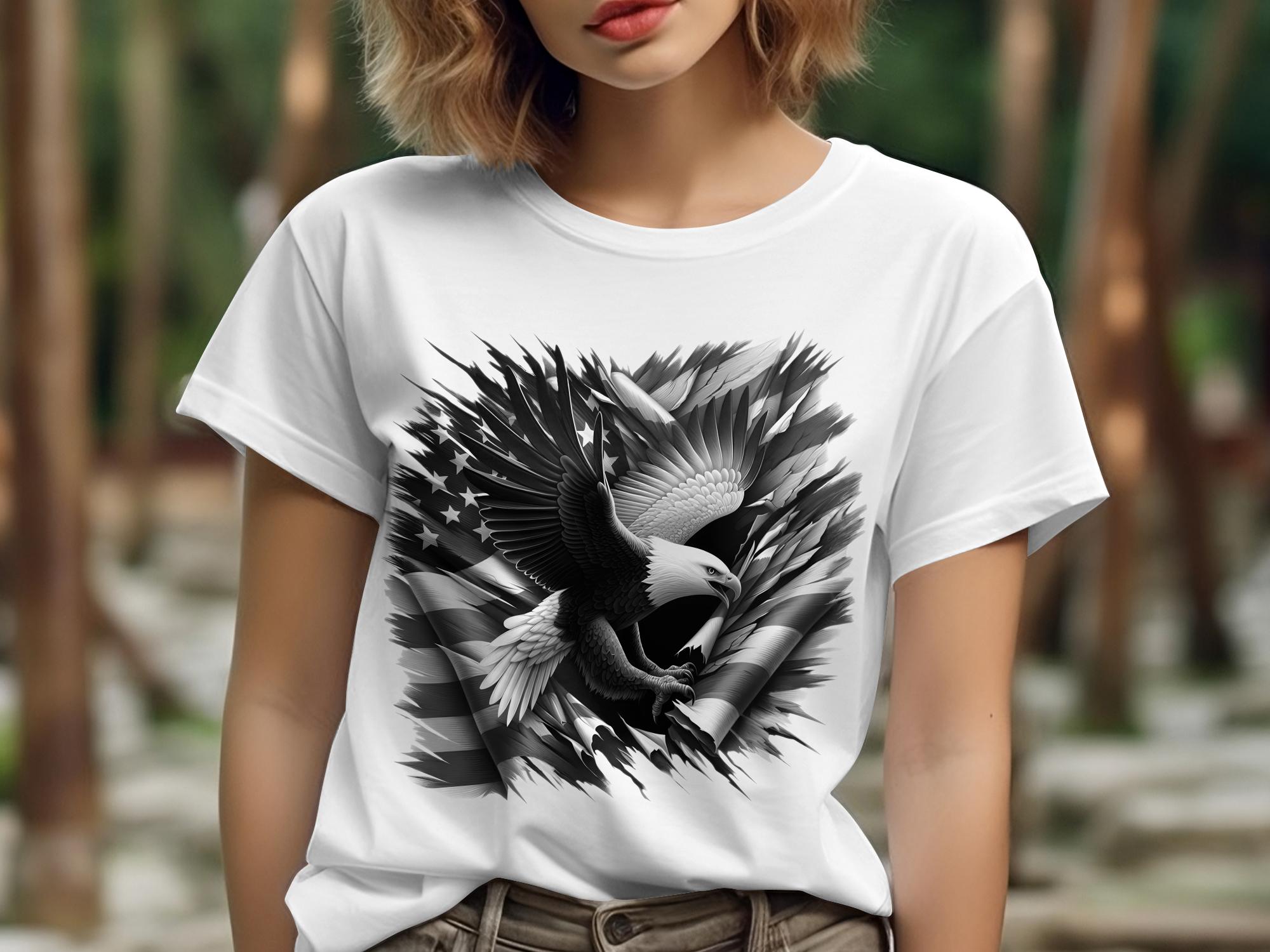 Eagle Patriot - Coloured Gildan T-Shirt Realistic Animal Talisman Unisex Tee Graphic Design