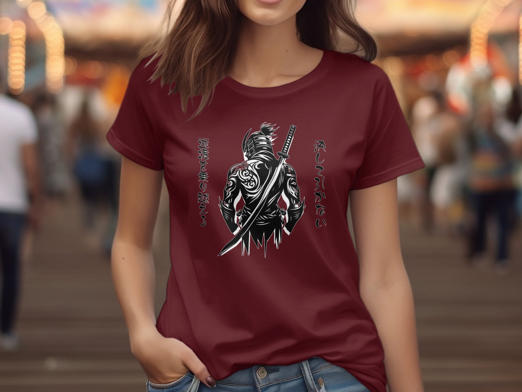 Samurai Ninja - Coloured Gildan T-Shirt Japanese Talisman Unisex Cultural Symbolic Graphic Design