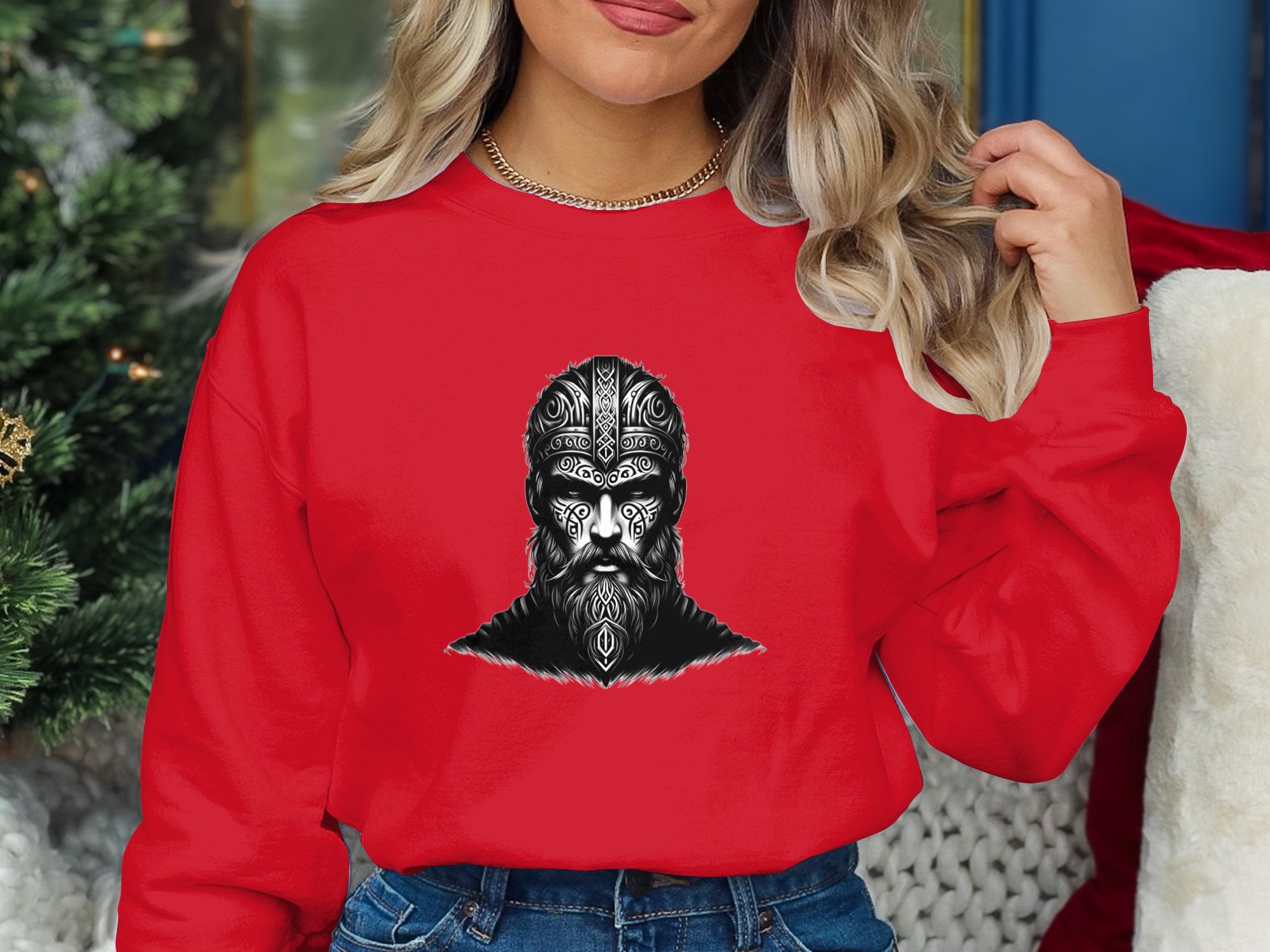 Viking Unyielding - Coloured Gildan Sweatshirt Realistic Norse Talisman Men Women Unisex Valhalla Tee Graphic Design