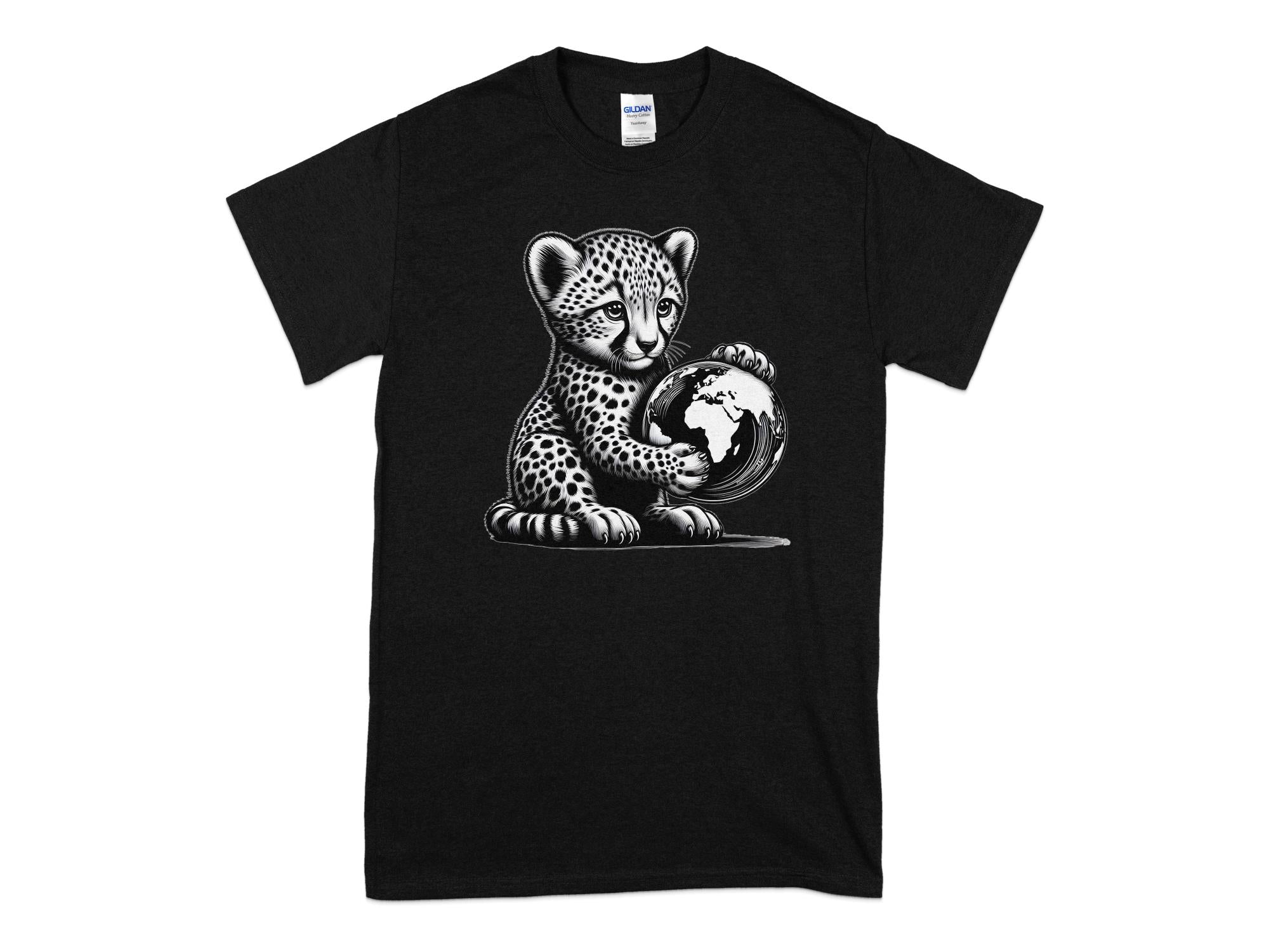 Cheetah World - Coloured Gildan T-Shirt Realistic Animal Talisman Unisex Cute Tee Graphic Design