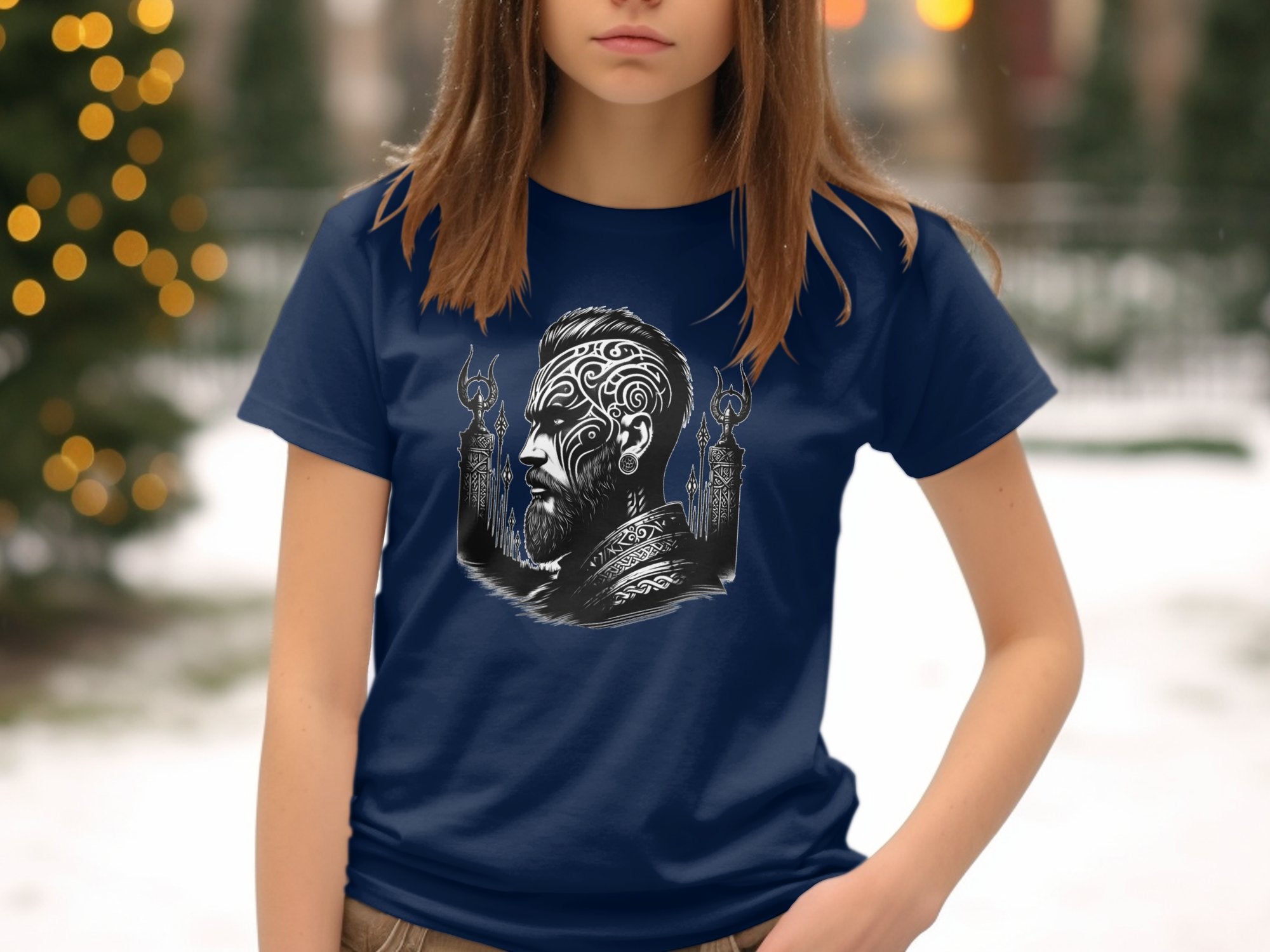 Viking Spirit - Coloured Gildan Kids T-Shirt Realistic Norse Talisman Unisex Valhalla Tee Graphic Design