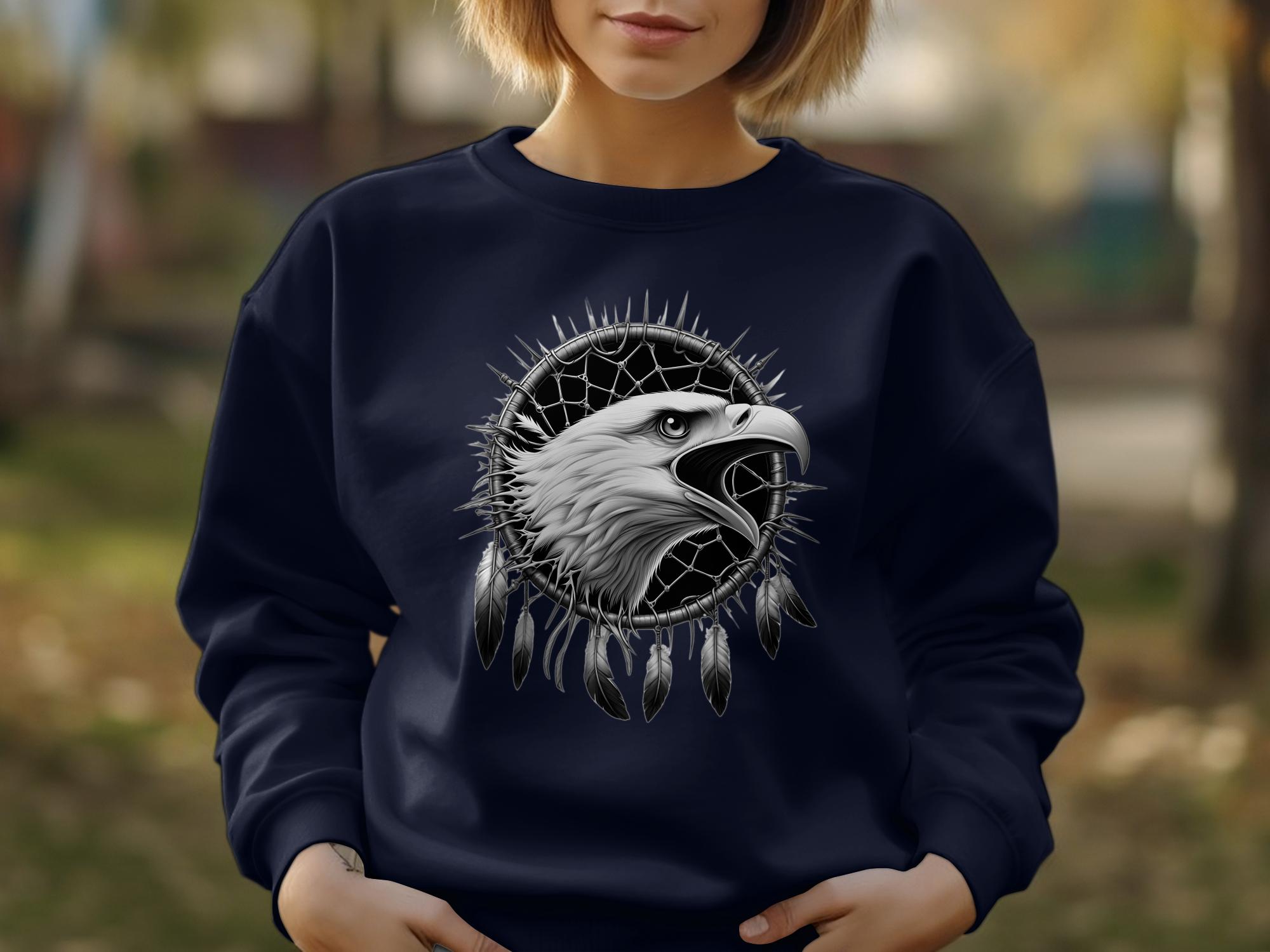 Dreamcatcher Eagle - Coloured Gildan Sweatshirt Realistic Native American Talisman Unisex Mythology Tee Graphic Design