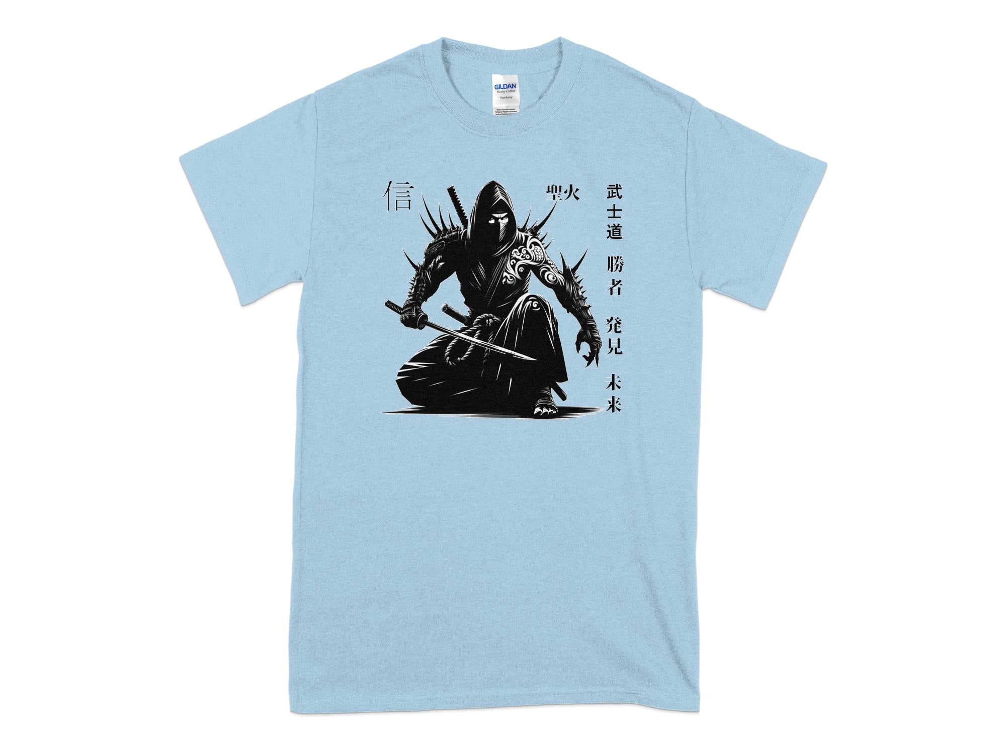 Samurai Ninja - Coloured Gildan T-Shirt Japanese Talisman Unisex Cultural Symbolic Graphic Design