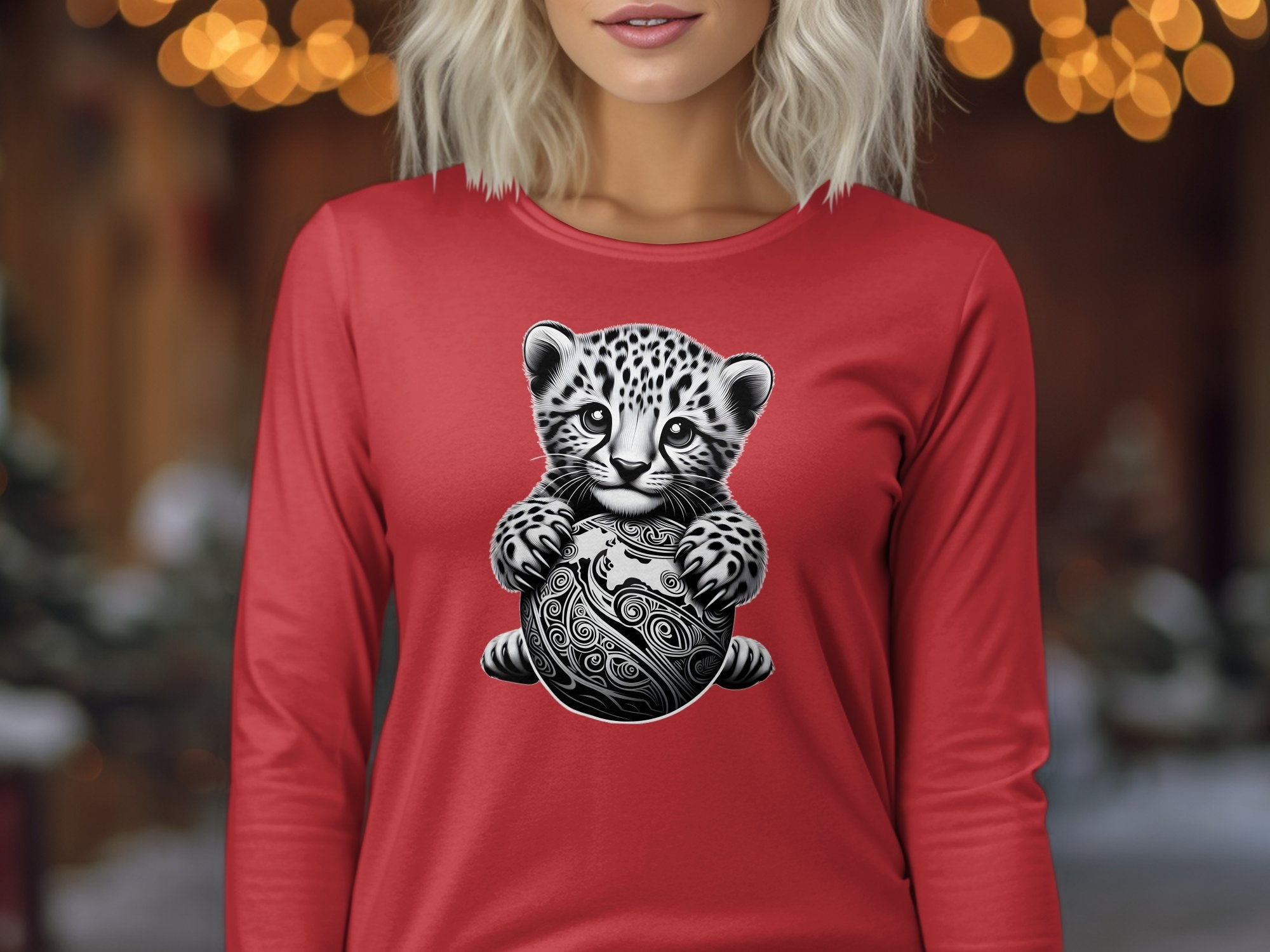 Cheetah World - Coloured Gildan Long Sleeve Realistic Animal Talisman Unisex Cute Tee Graphic Design