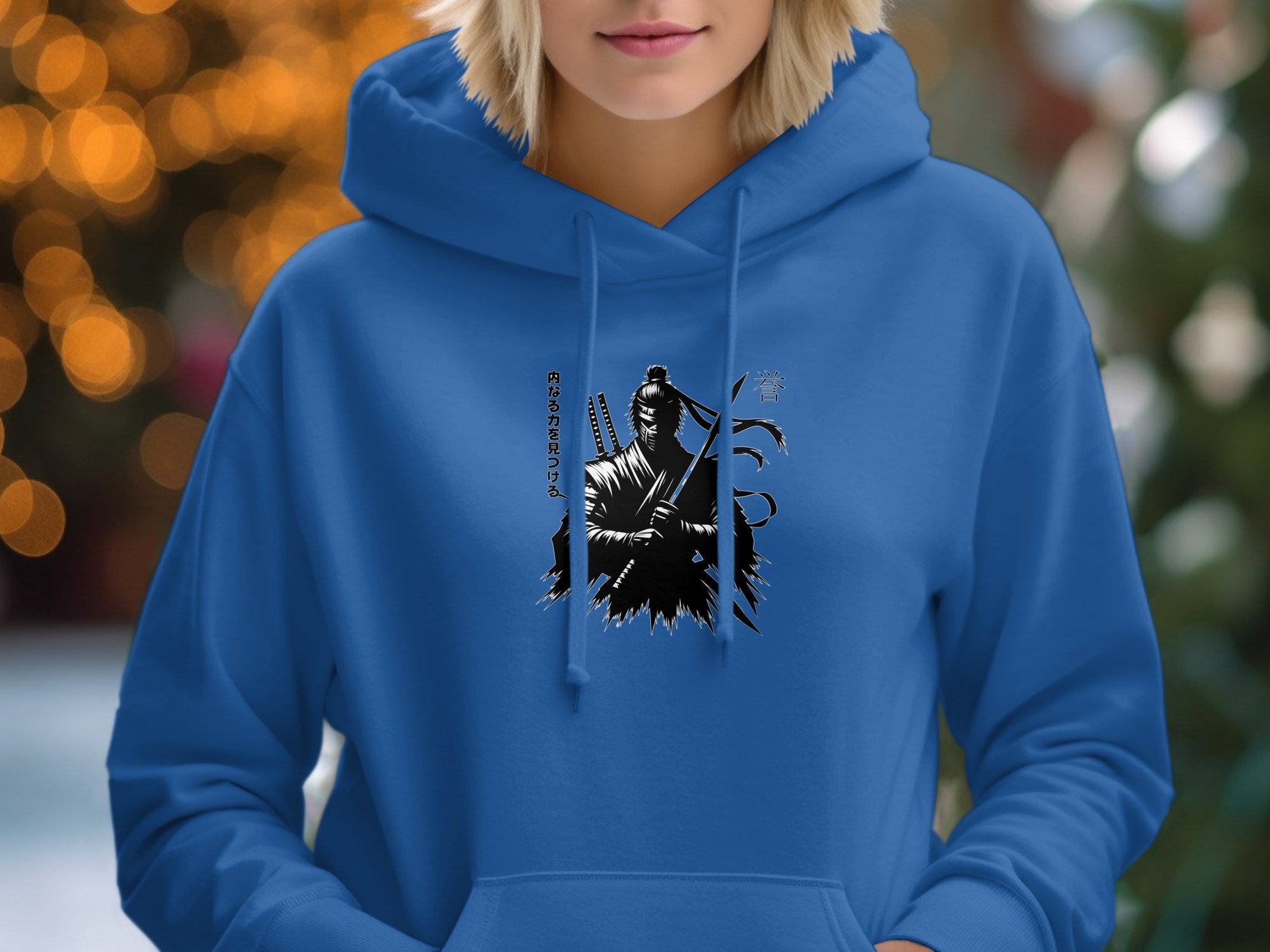 Samurai Ninja - Coloured Gildan Hoodie Japanese Talisman Unisex Cultural Symbolic Graphic Design