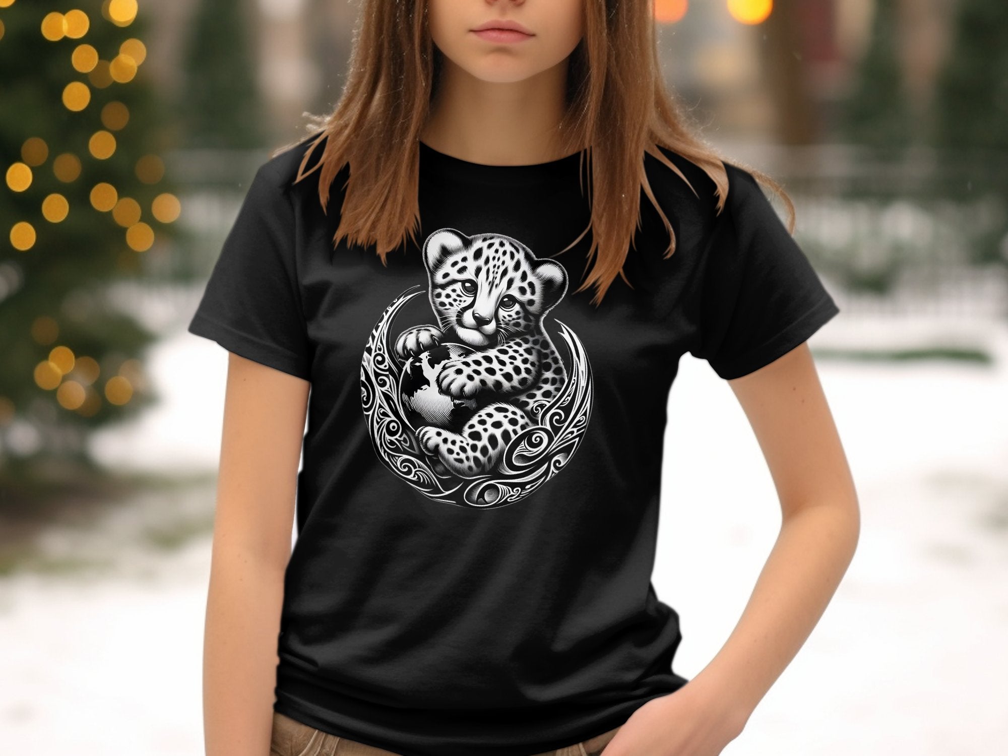 Cheetah World - Coloured Gildan Kids T-Shirt Realistic Animal Talisman Unisex Cute Tee Graphic Design