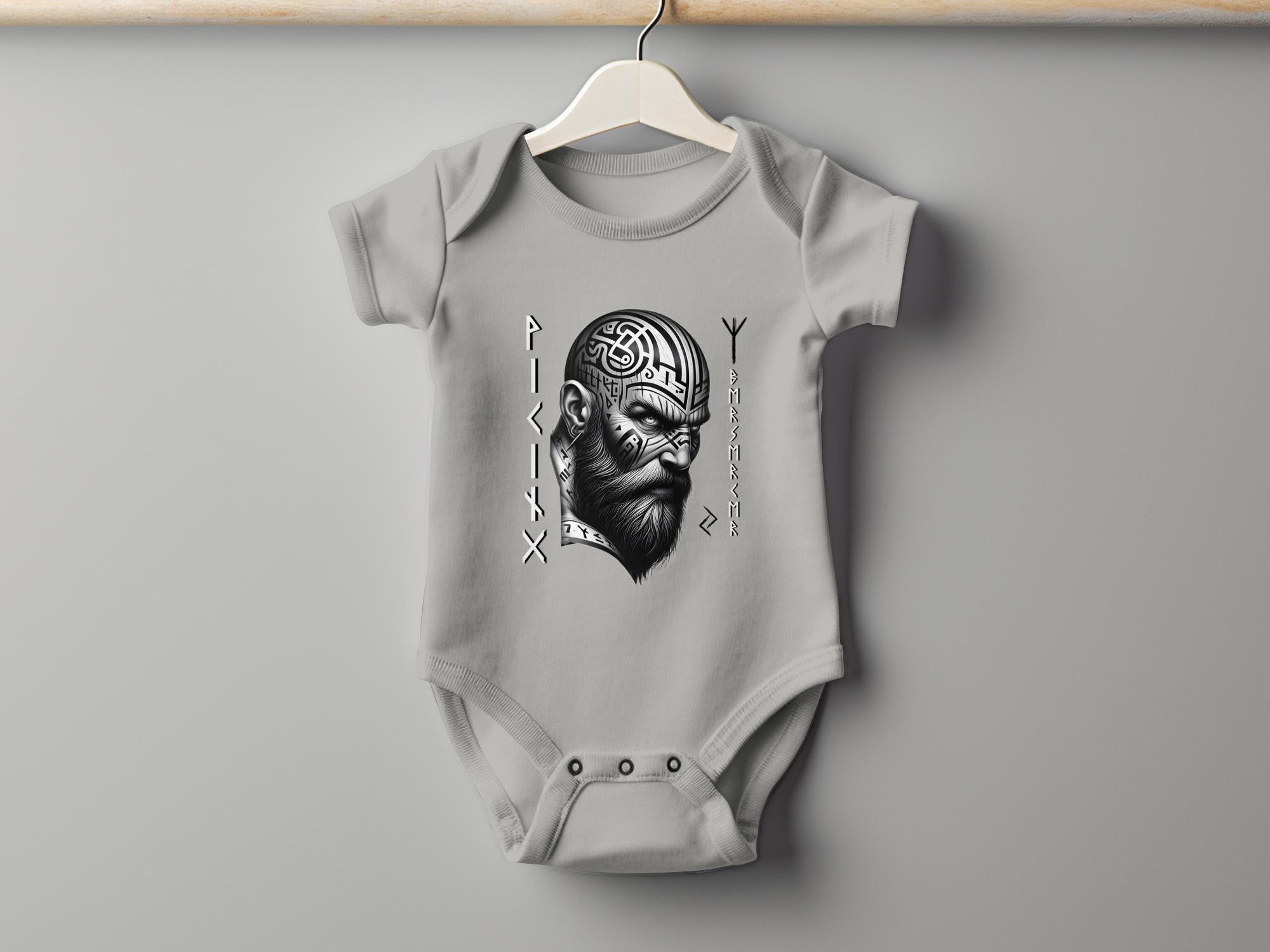 Viking Focus - Coloured Toddler Bodysuit Realistic Norse Talisman Unisex Valhalla Tee Graphic Design