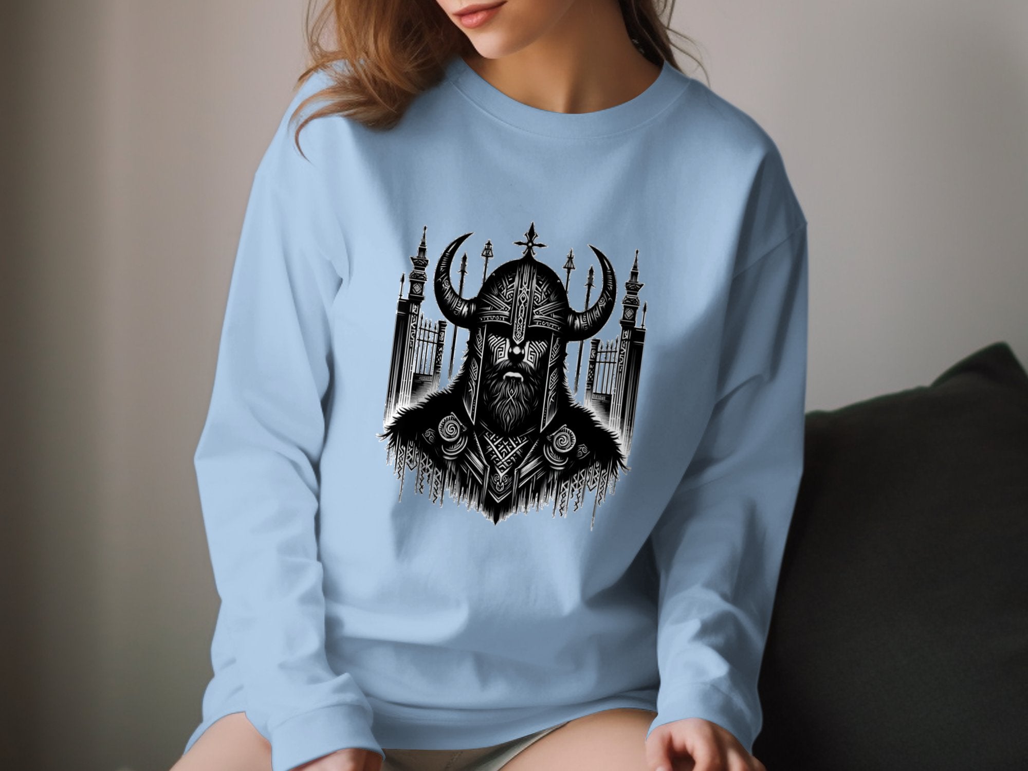 Viking Resolve - Coloured Gildan Long Sleeve Realistic Norse Talisman Men Women Unisex Valhalla Tee Graphic Design