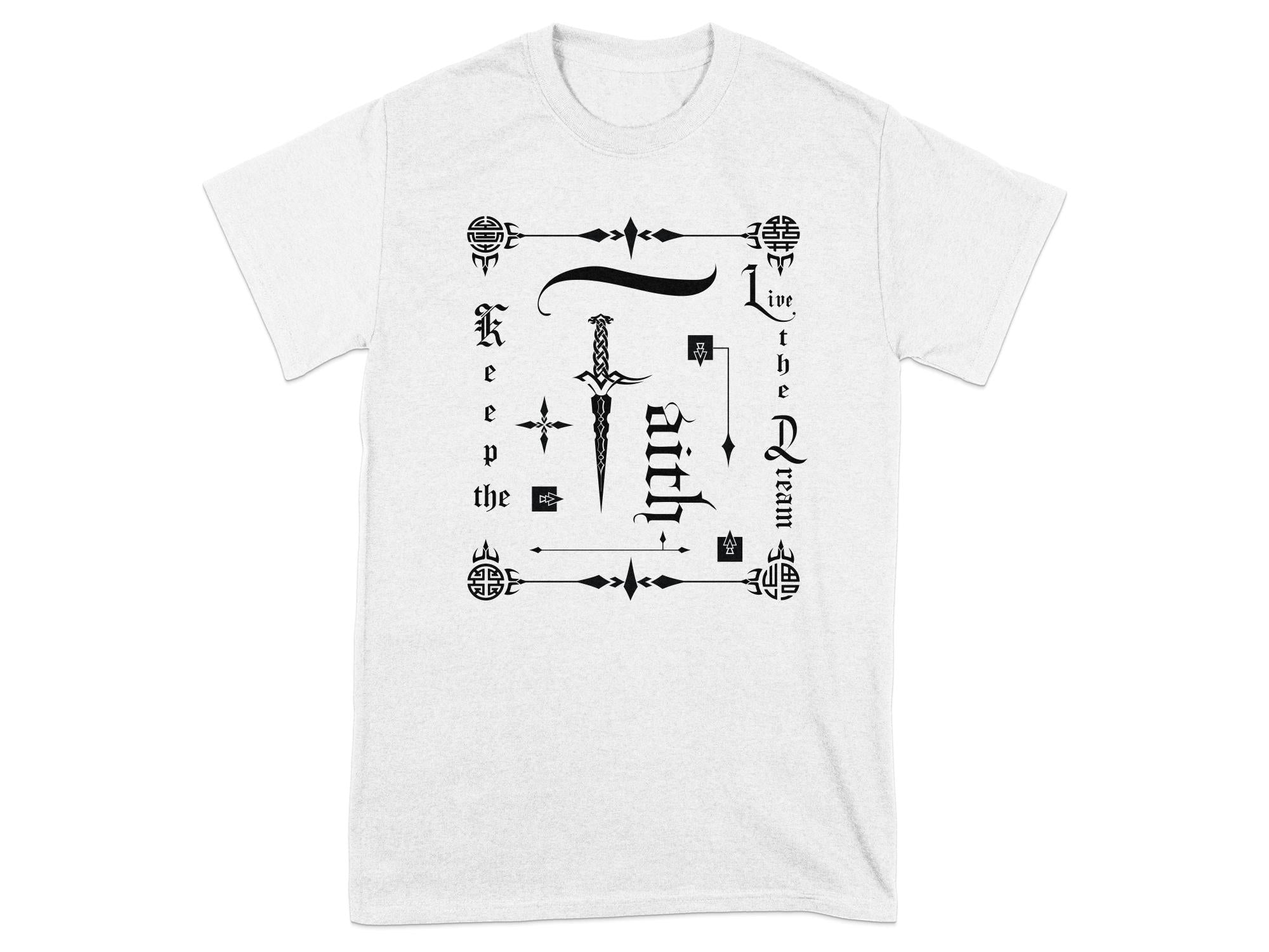 Fengshui Faith - White Gildan T Shirt Inspirational Talisman Men Women Unisex Tee Graphic Design