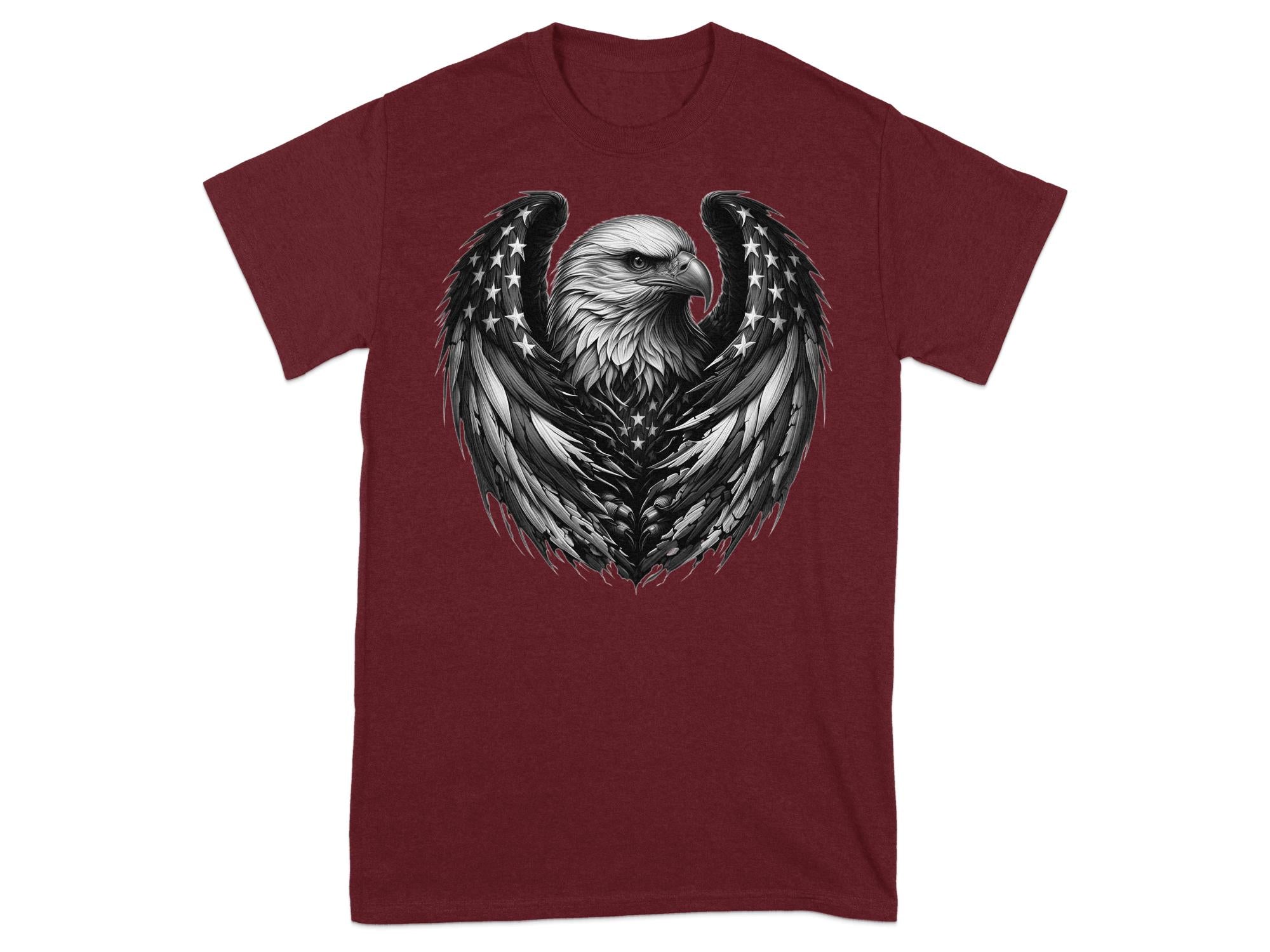 Eagle Patriot - Coloured Gildan T-Shirt Realistic Animal Talisman Unisex Tee Graphic Design