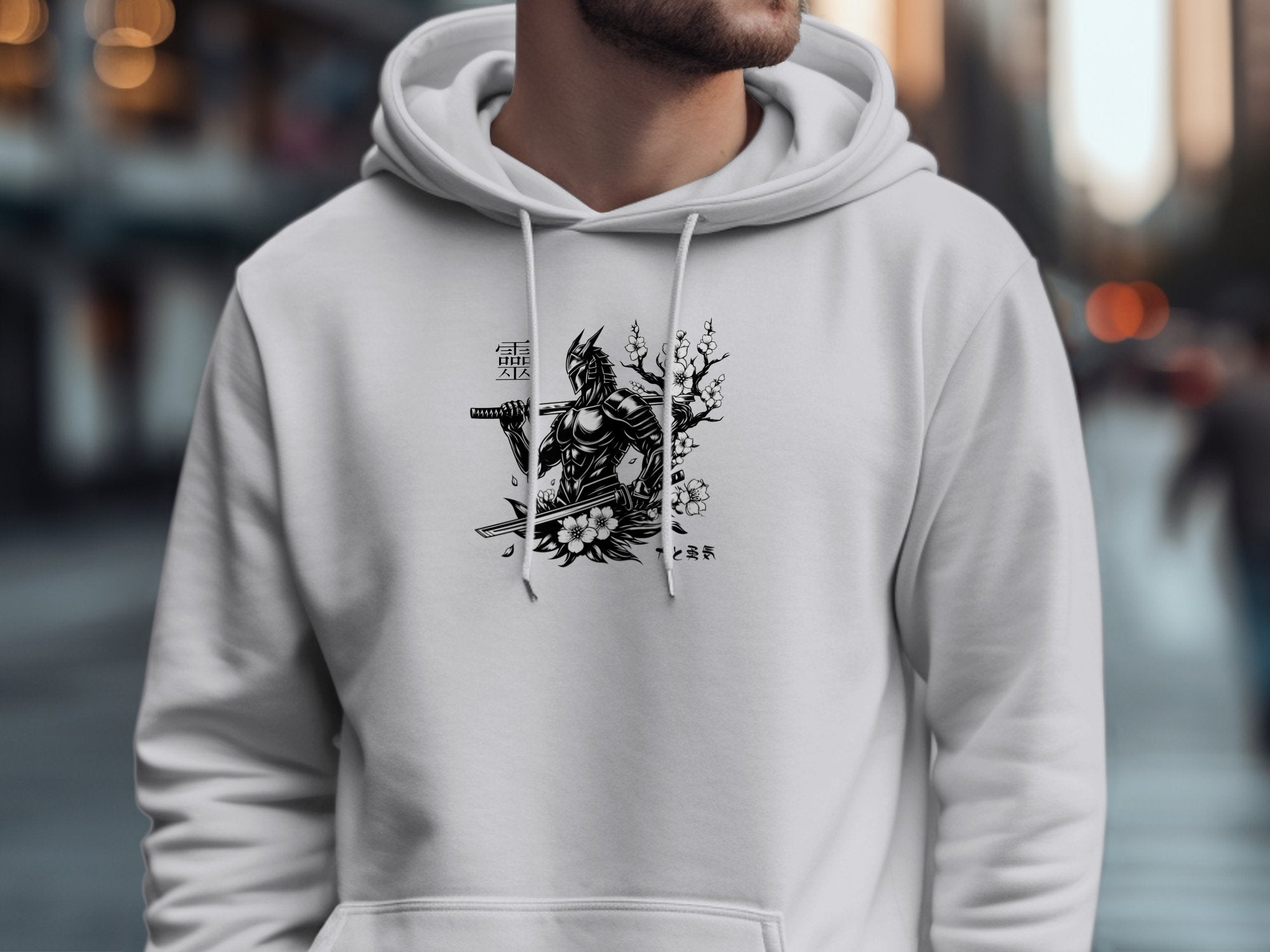 Samurai Ninja - Coloured Gildan Hoodie Japanese Talisman Unisex Cultural Symbolic Graphic Design