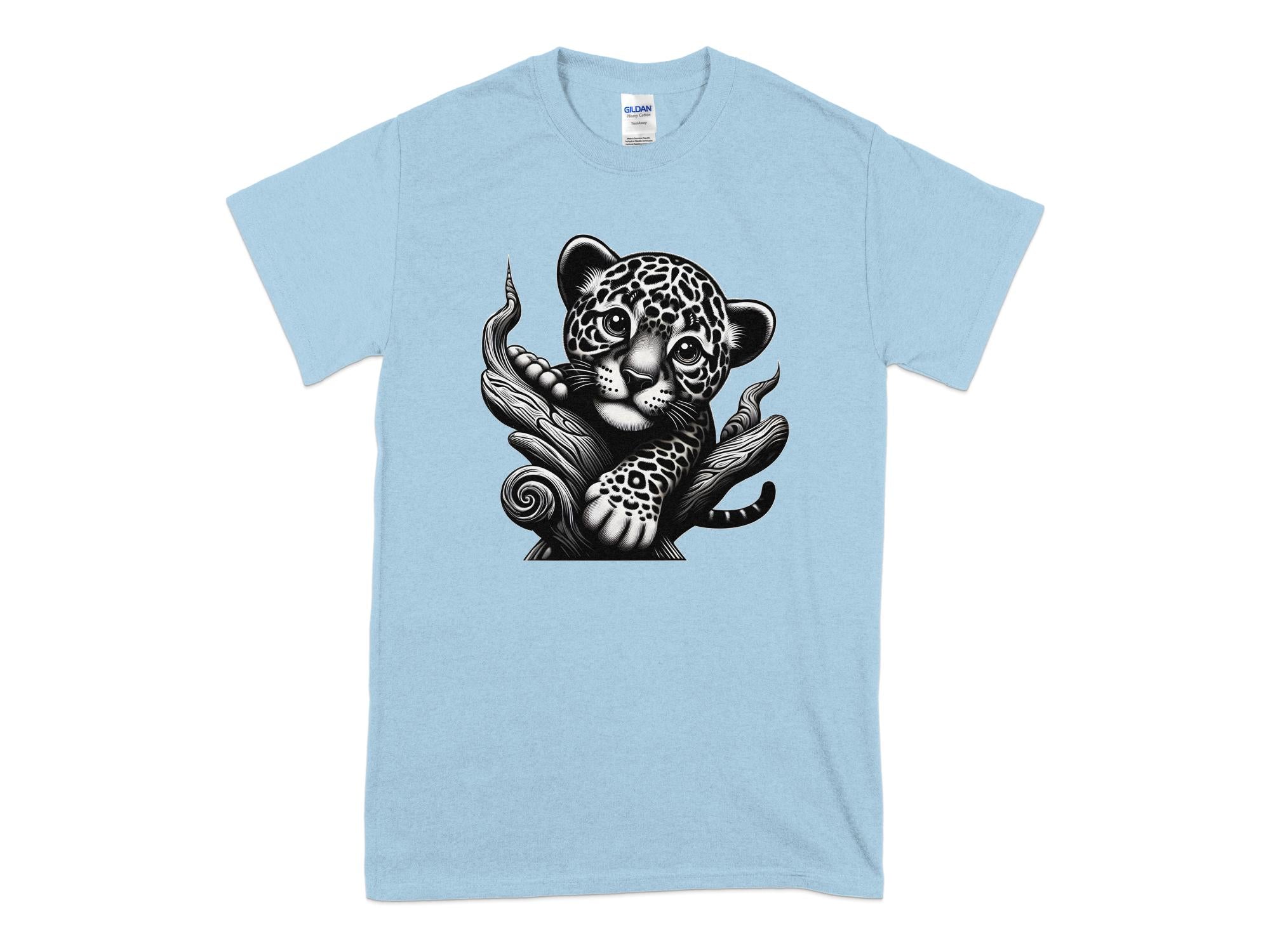 Leopard Bonsai - Coloured Gildan T-Shirt Realistic Animal Talisman Unisex Cute Tee Graphic Design