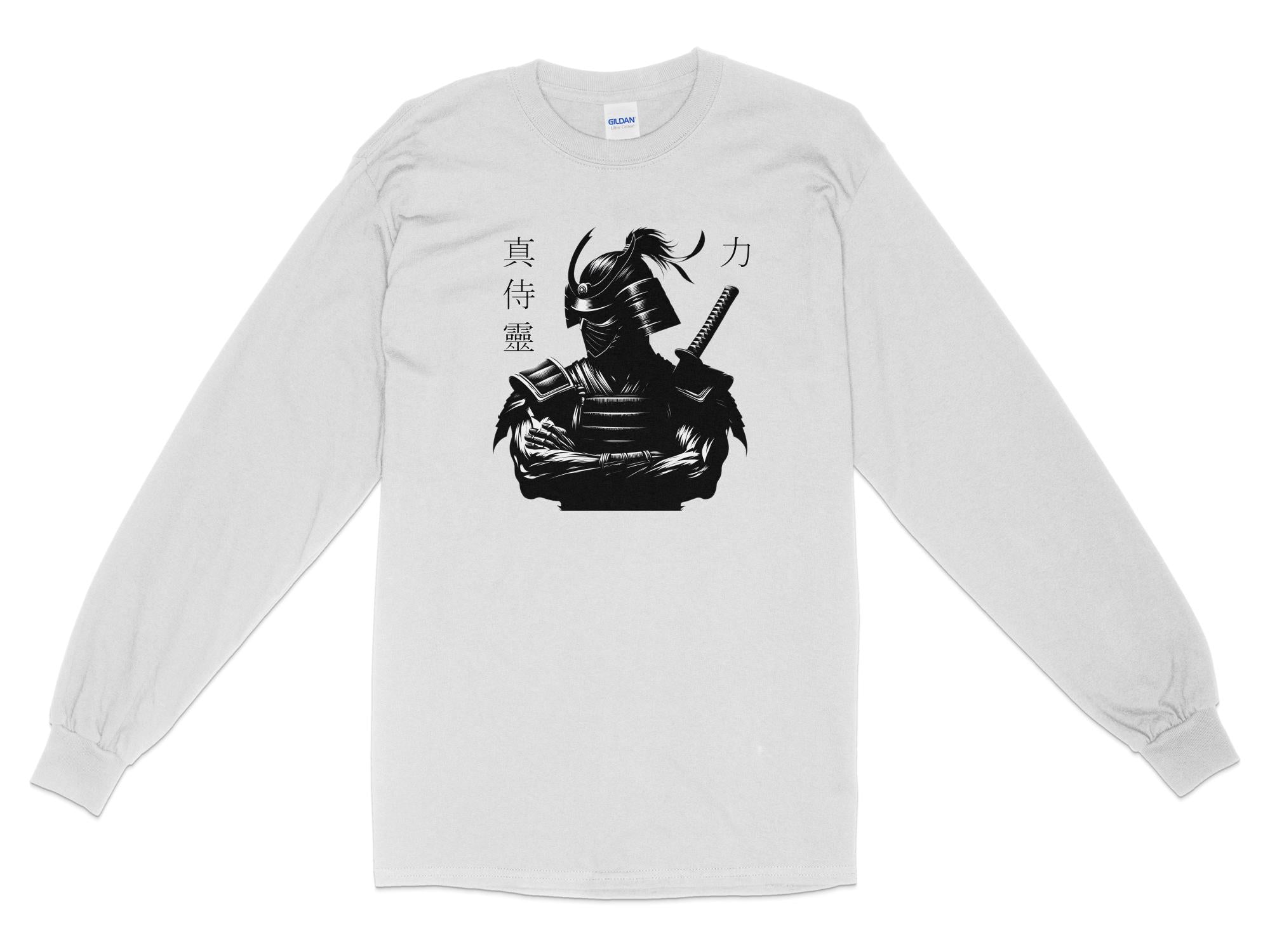 Samurai Ninja - Coloured Gildan Long Sleeve Japanese Talisman Unisex Cultural Symbolic Graphic Design