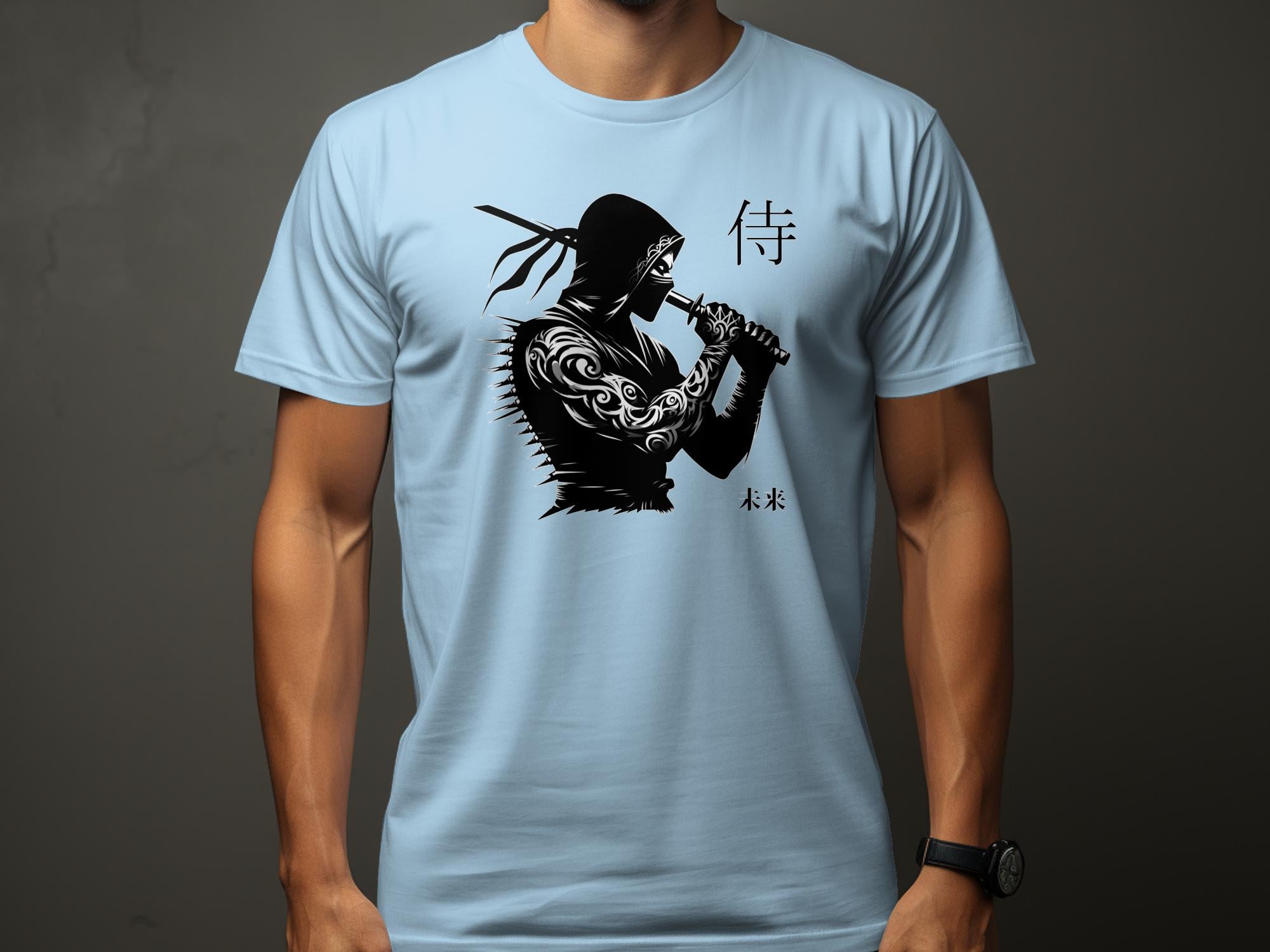 Samurai Ninja - Coloured Gildan T-Shirt Japanese Talisman Unisex Cultural Symbolic Graphic Design