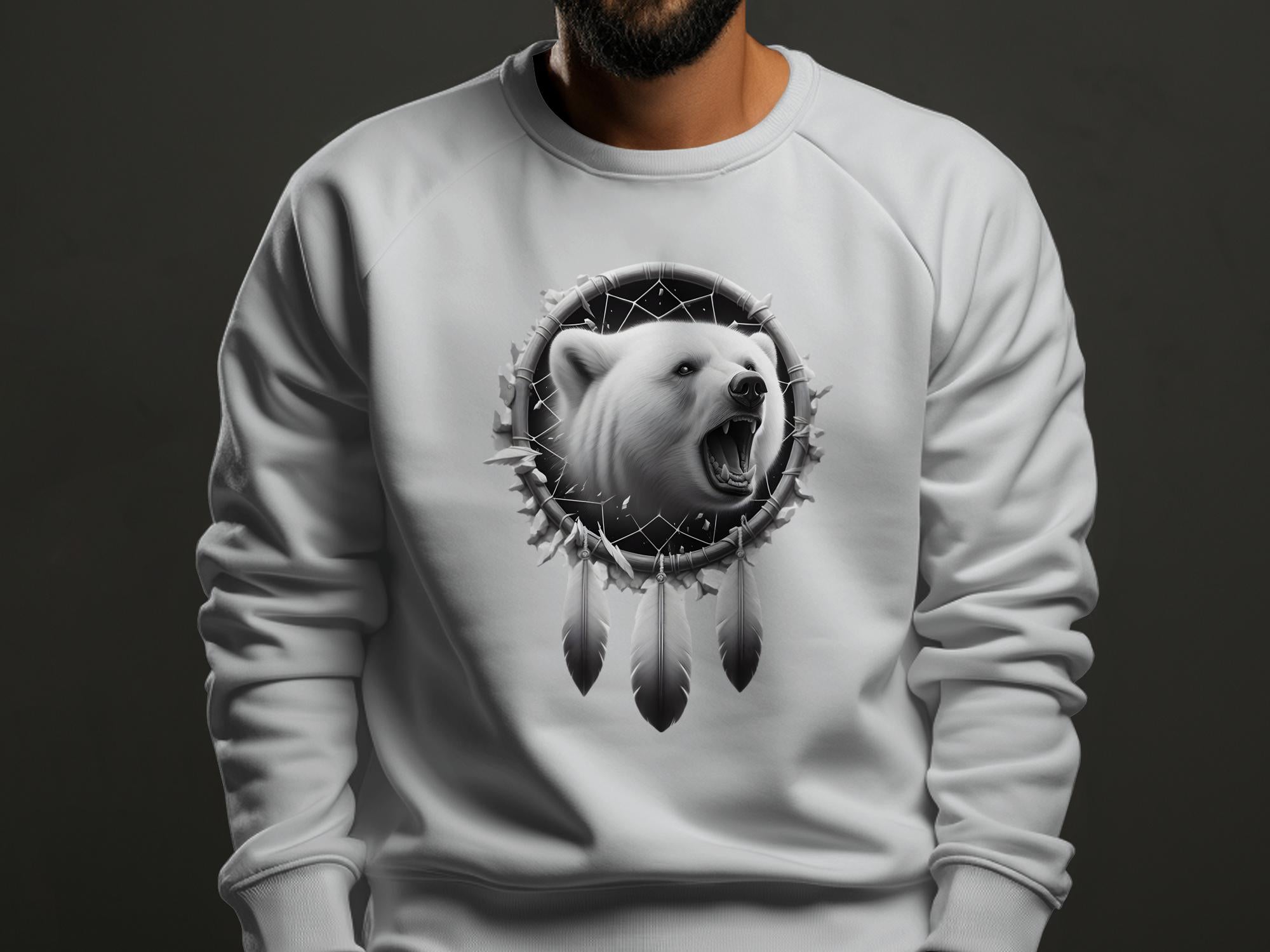 Dreamcatcher Bear - Coloured Gildan Sweatshirt Realistic Native American Talisman Unisex Mythology Tee Graphic Design