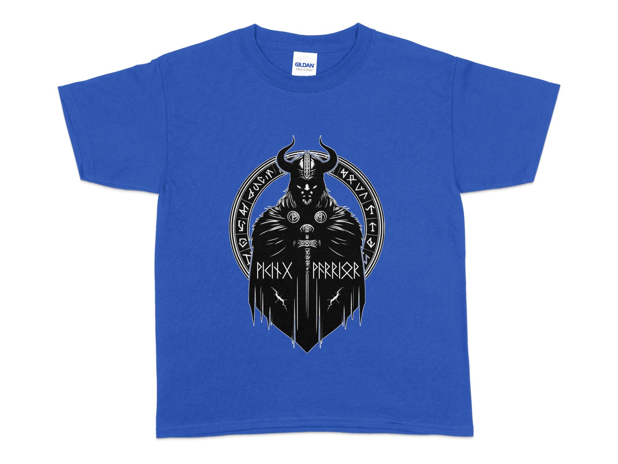 Viking Seer - Coloured Gildan Kids T Shirt Norse Talisman Unisex Valhalla Tee