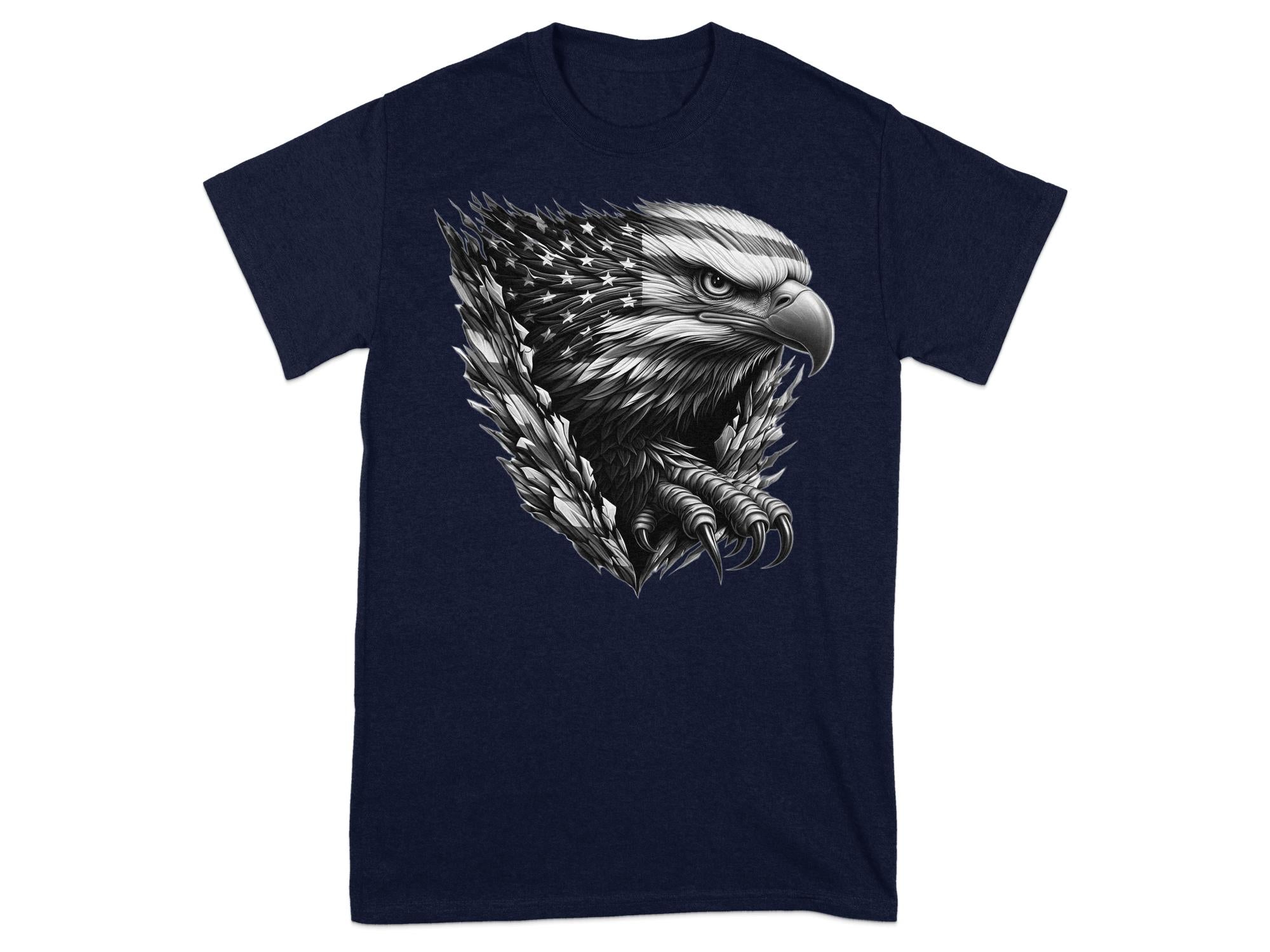 Eagle Patriot - Coloured Gildan T-Shirt Realistic Animal Talisman Unisex Tee Graphic Design