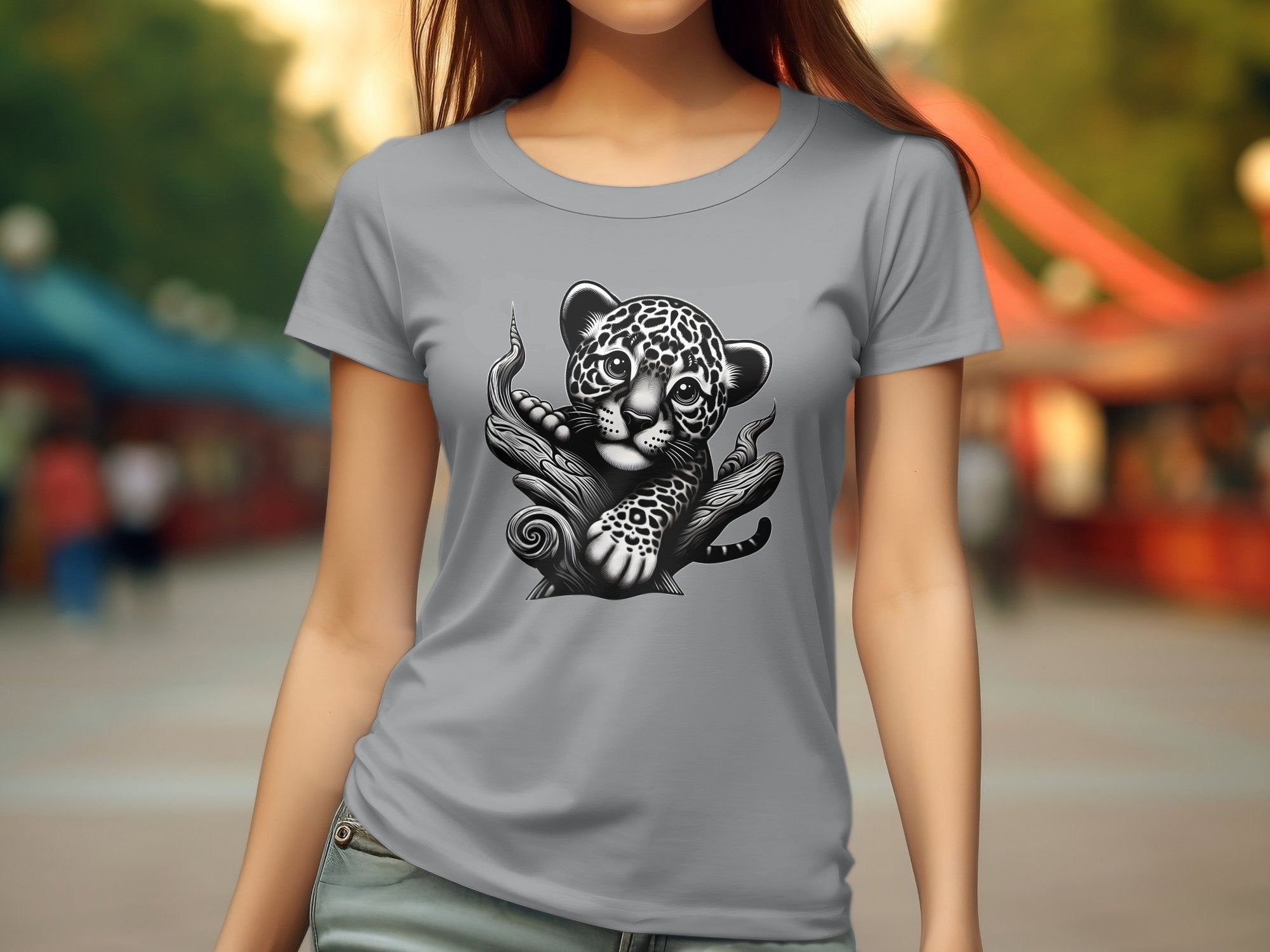 Leopard Bonsai - Coloured Gildan T-Shirt Realistic Animal Talisman Unisex Cute Tee Graphic Design