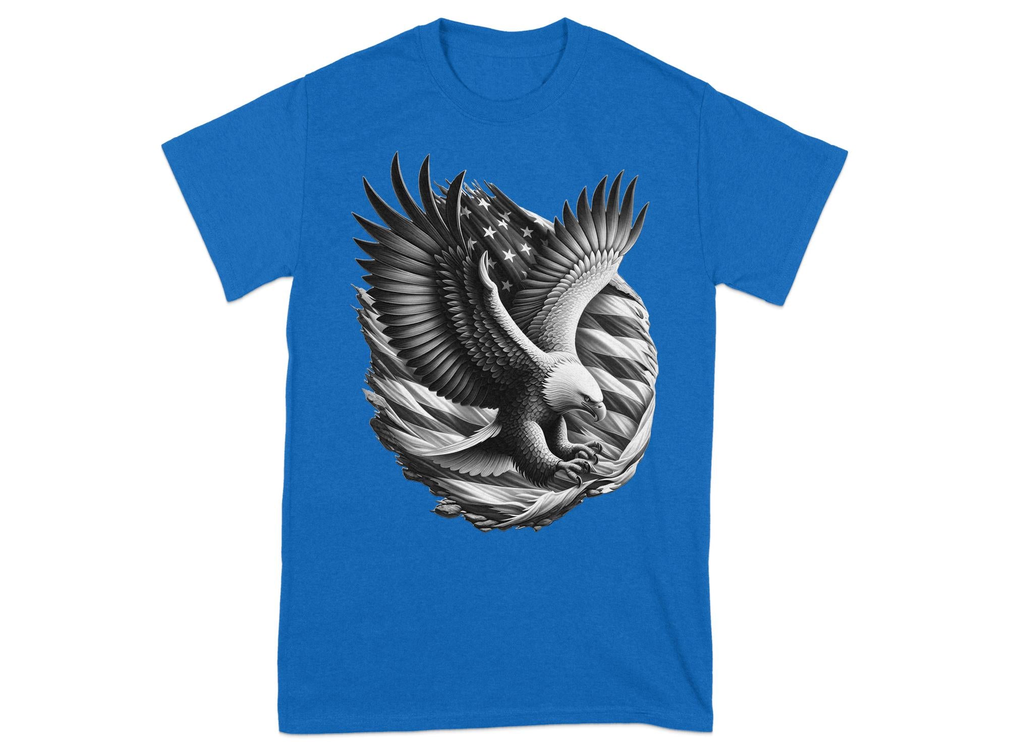 Eagle Patriot - Coloured Gildan T-Shirt Realistic Animal Talisman Unisex Tee Graphic Design