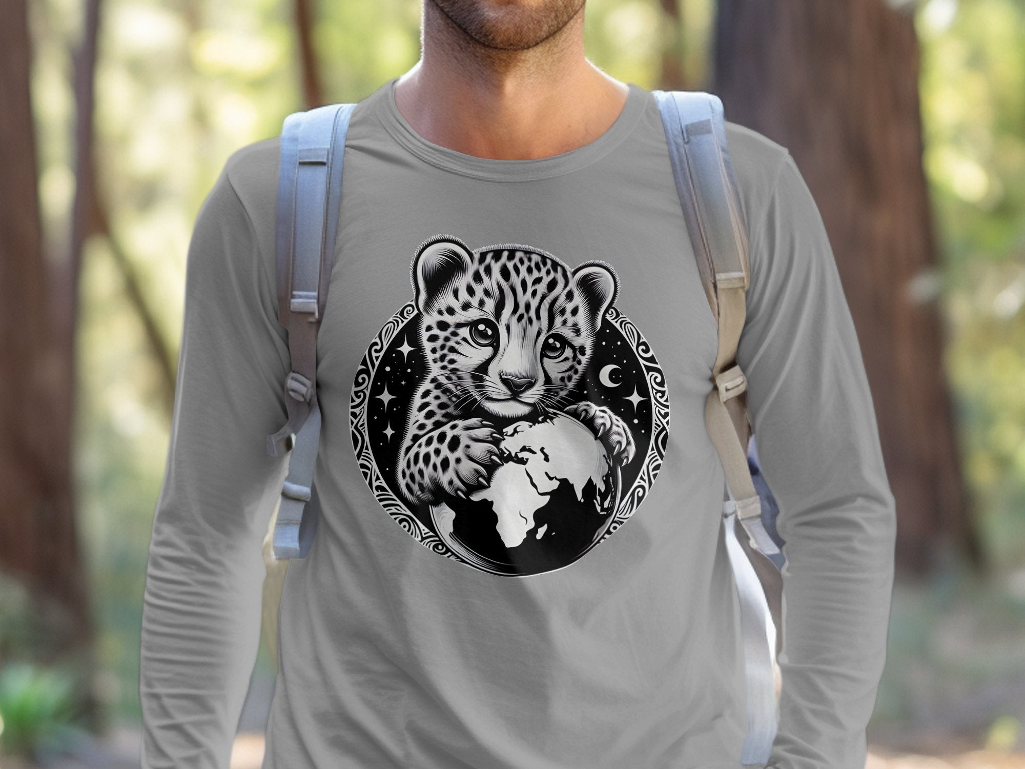 Cheetah World - Coloured Gildan Long Sleeve Realistic Animal Talisman Unisex Cute Tee Graphic Design