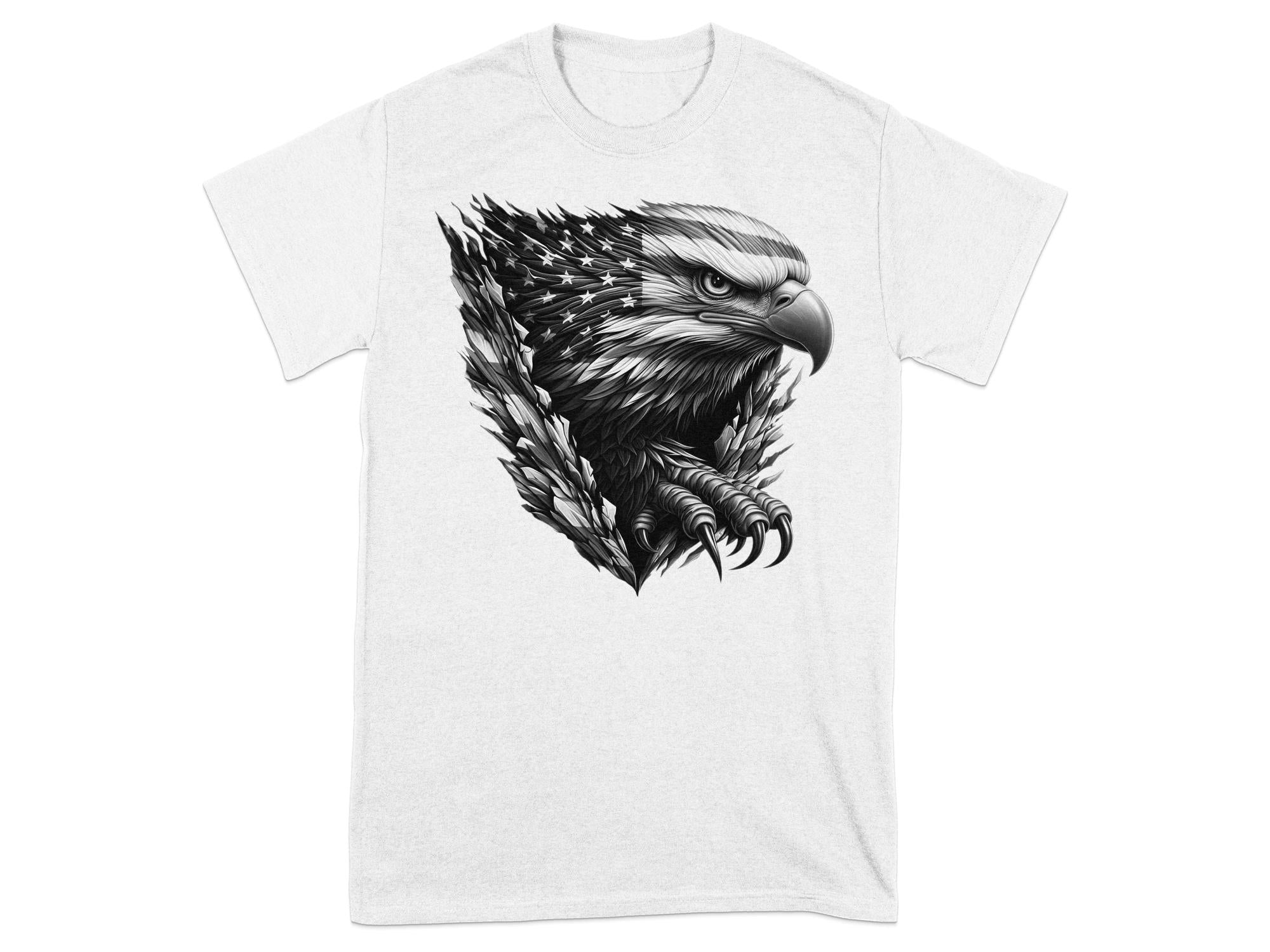 Eagle Patriot - Coloured Gildan T-Shirt Realistic Animal Talisman Unisex Tee Graphic Design