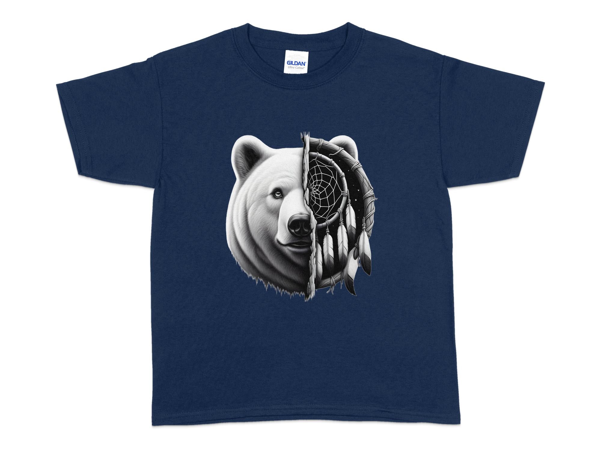 Dreamcatcher Bear - Coloured Gildan Kids T Shirt Realistic Native American Talisman Unisex Mythology Tee Graphic Design