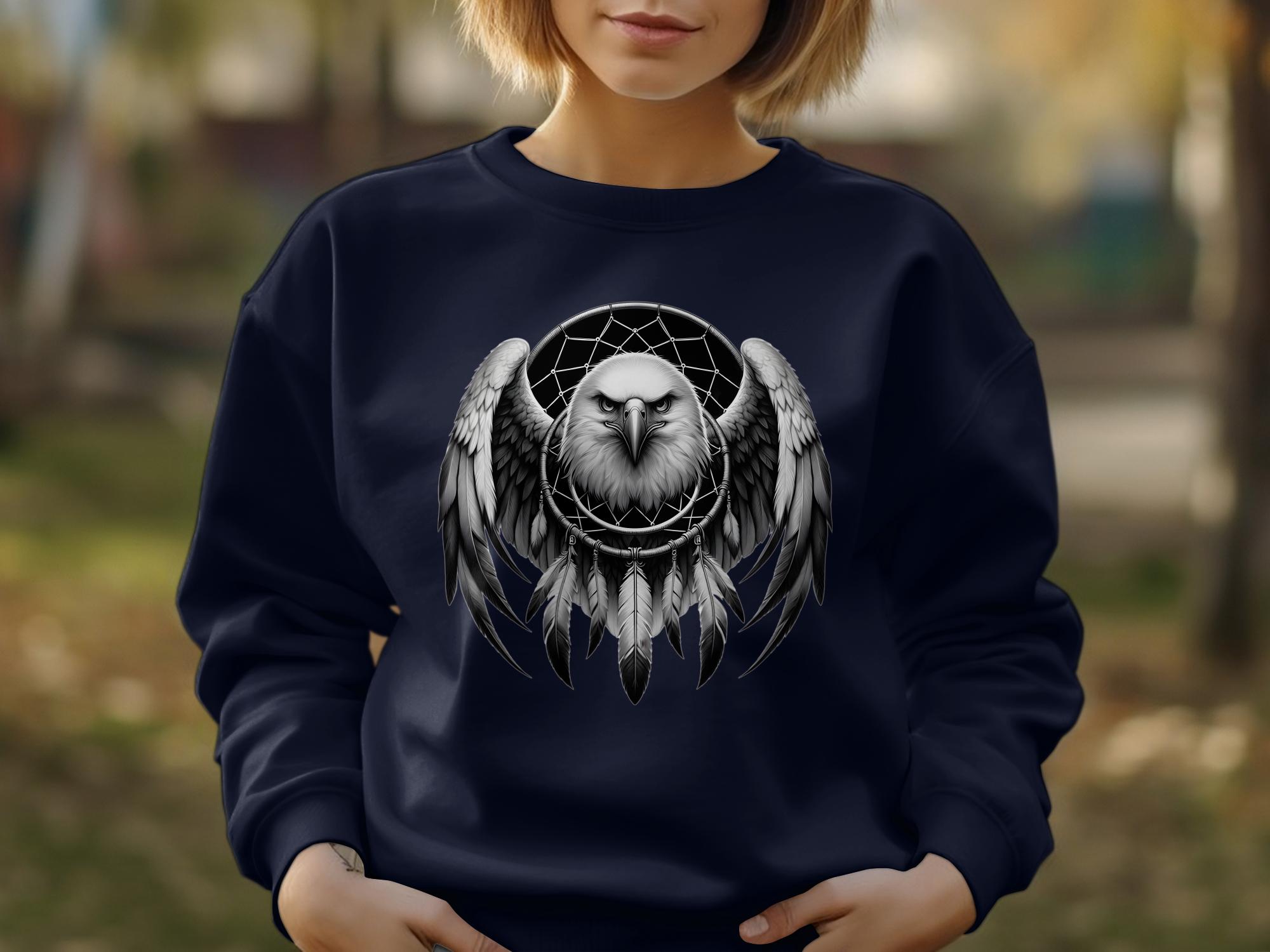 Dreamcatcher Eagle - Coloured Gildan Sweatshirt Realistic Native American Talisman Unisex Mythology Tee Graphic Design