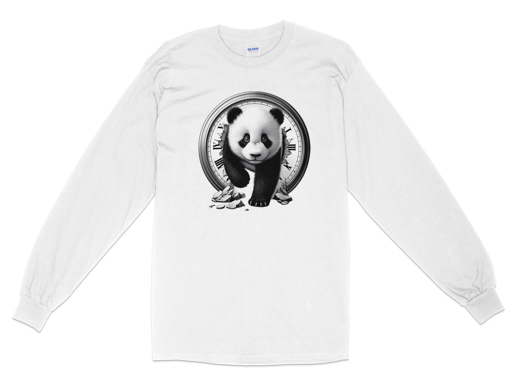 Panda - Coloured Gildan Long Sleeve Realistic Animal Talisman Unisex Cute Tee Graphic Design