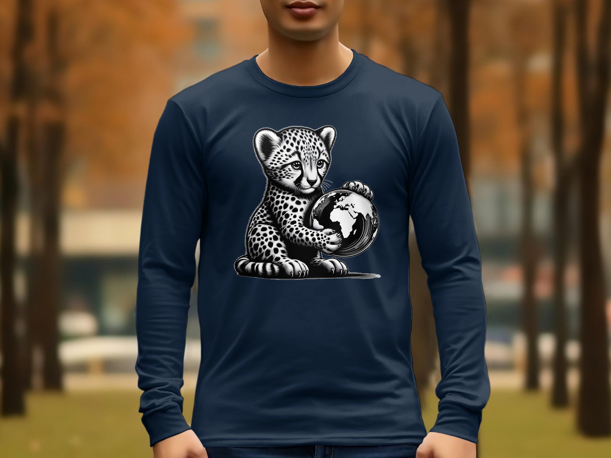 Cheetah World - Coloured Gildan Long Sleeve Realistic Animal Talisman Unisex Cute Tee Graphic Design