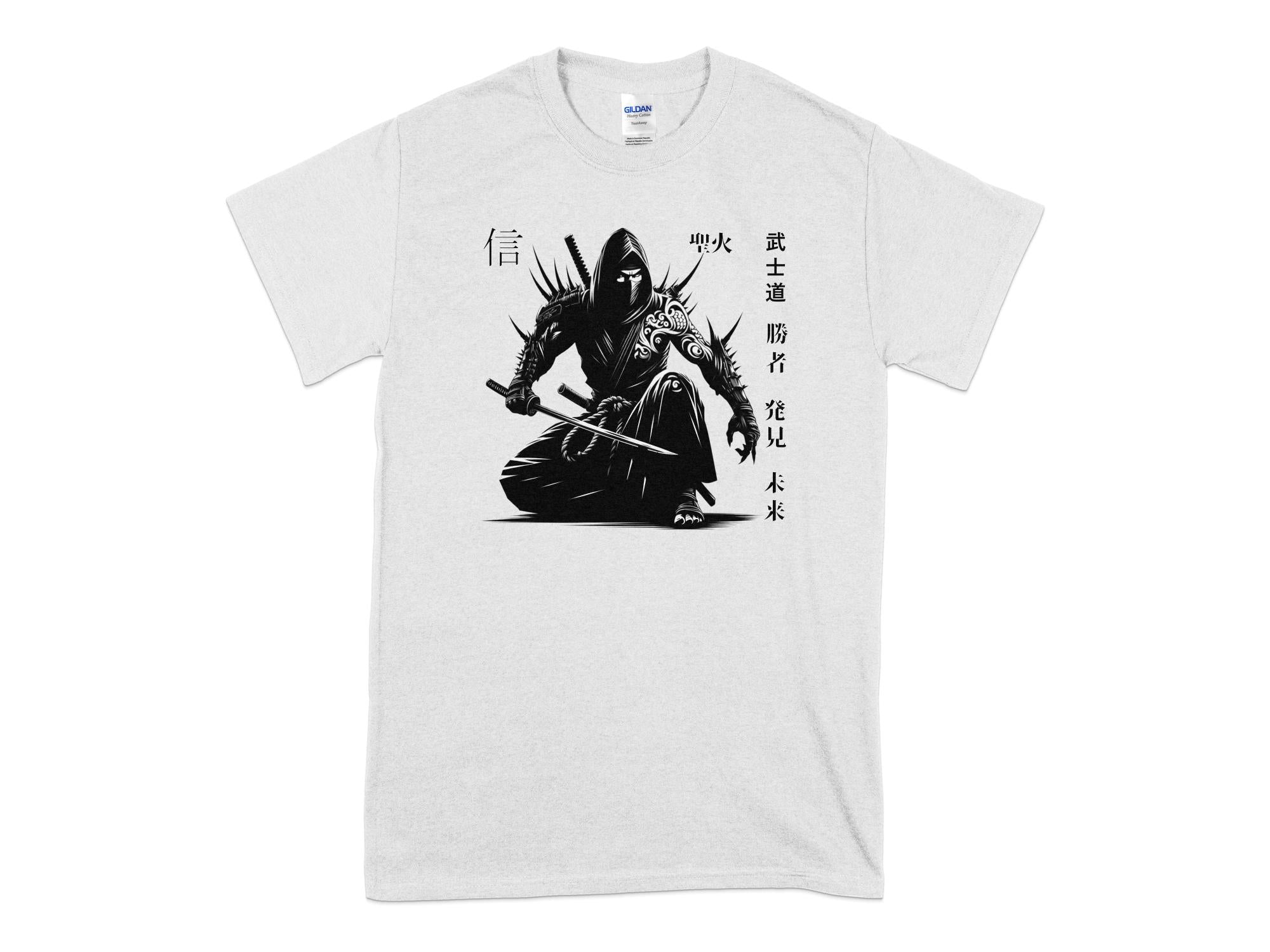 Samurai Ninja - Coloured Gildan T-Shirt Japanese Talisman Unisex Cultural Symbolic Graphic Design