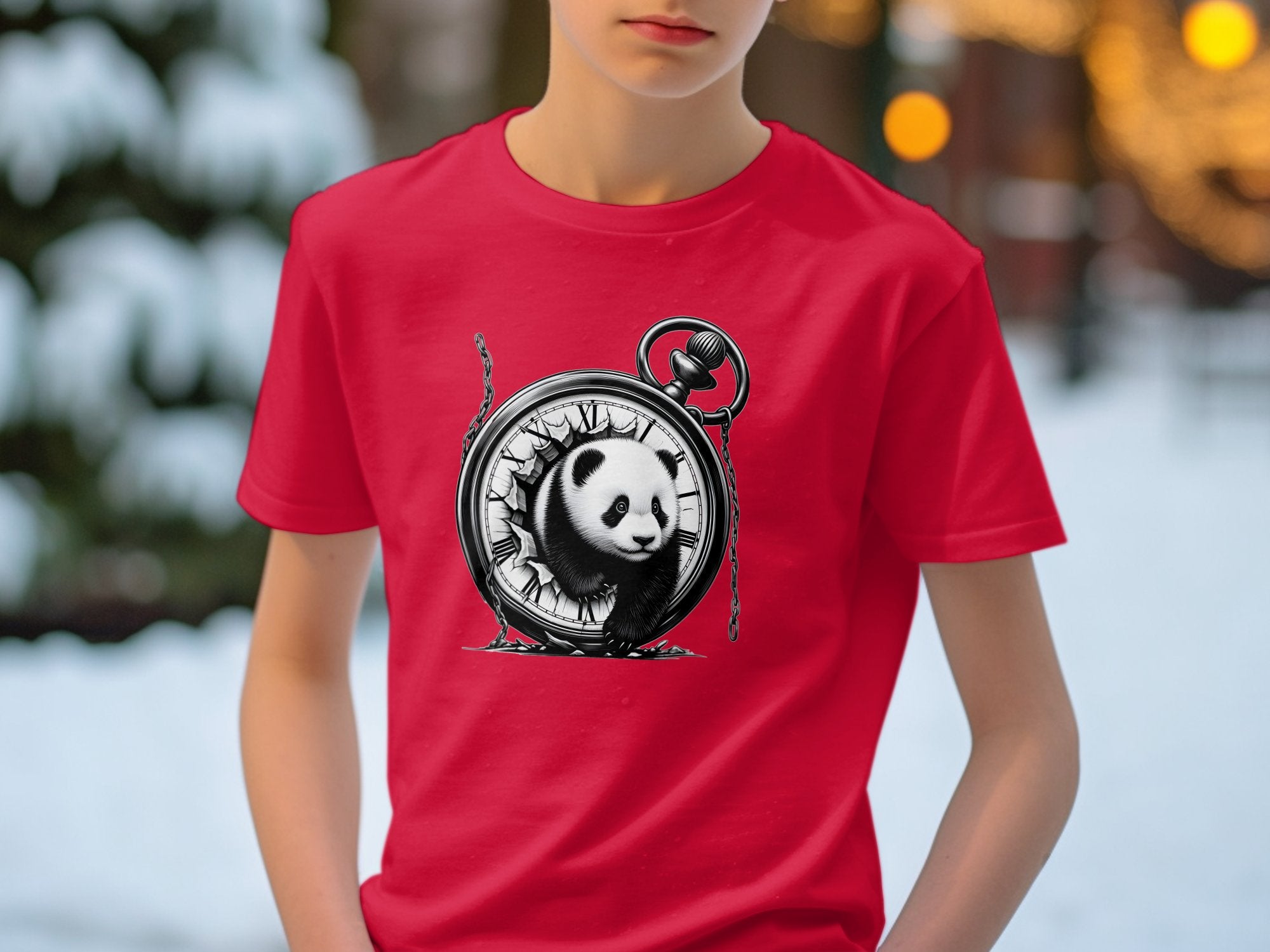 Panda - Coloured Kids T-Shirt Realistic Animal Talisman Unisex Cute Tee Graphic Design