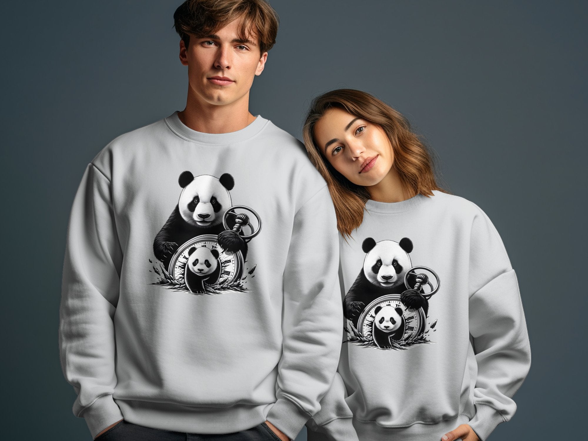 Panda - Coloured Gildan Sweatshirt Realistic Animal Talisman Unisex Cute Tee Graphic Design