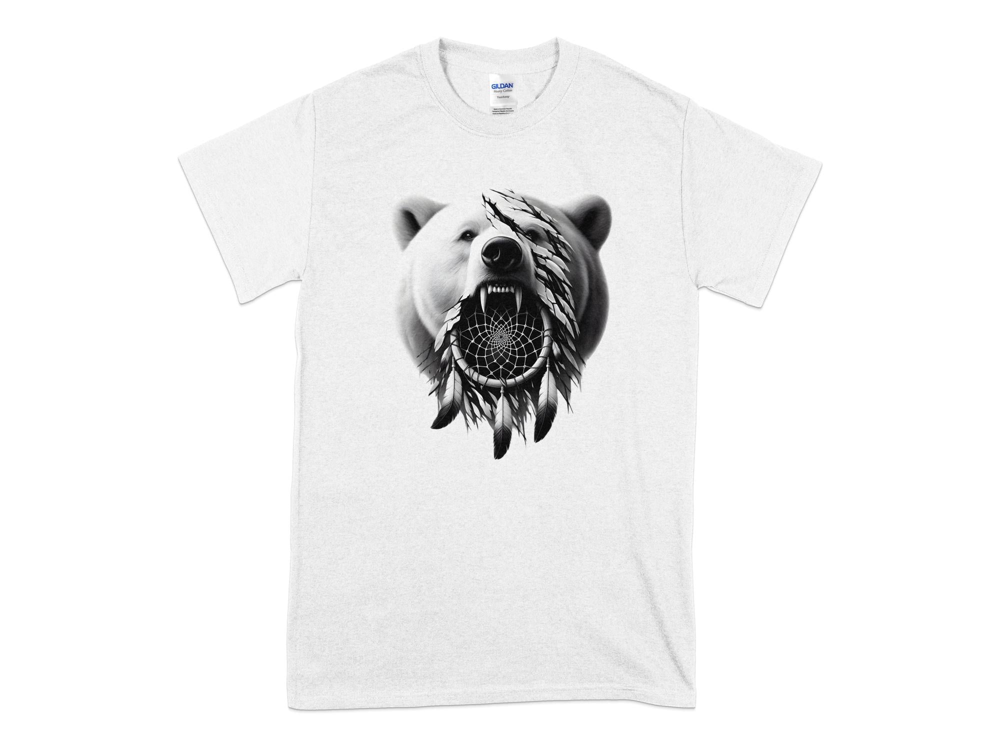 Dreamcatcher Bear - Coloured Gildan T-Shirt Realistic Native American Talisman Unisex Mythology Tee Graphic Design