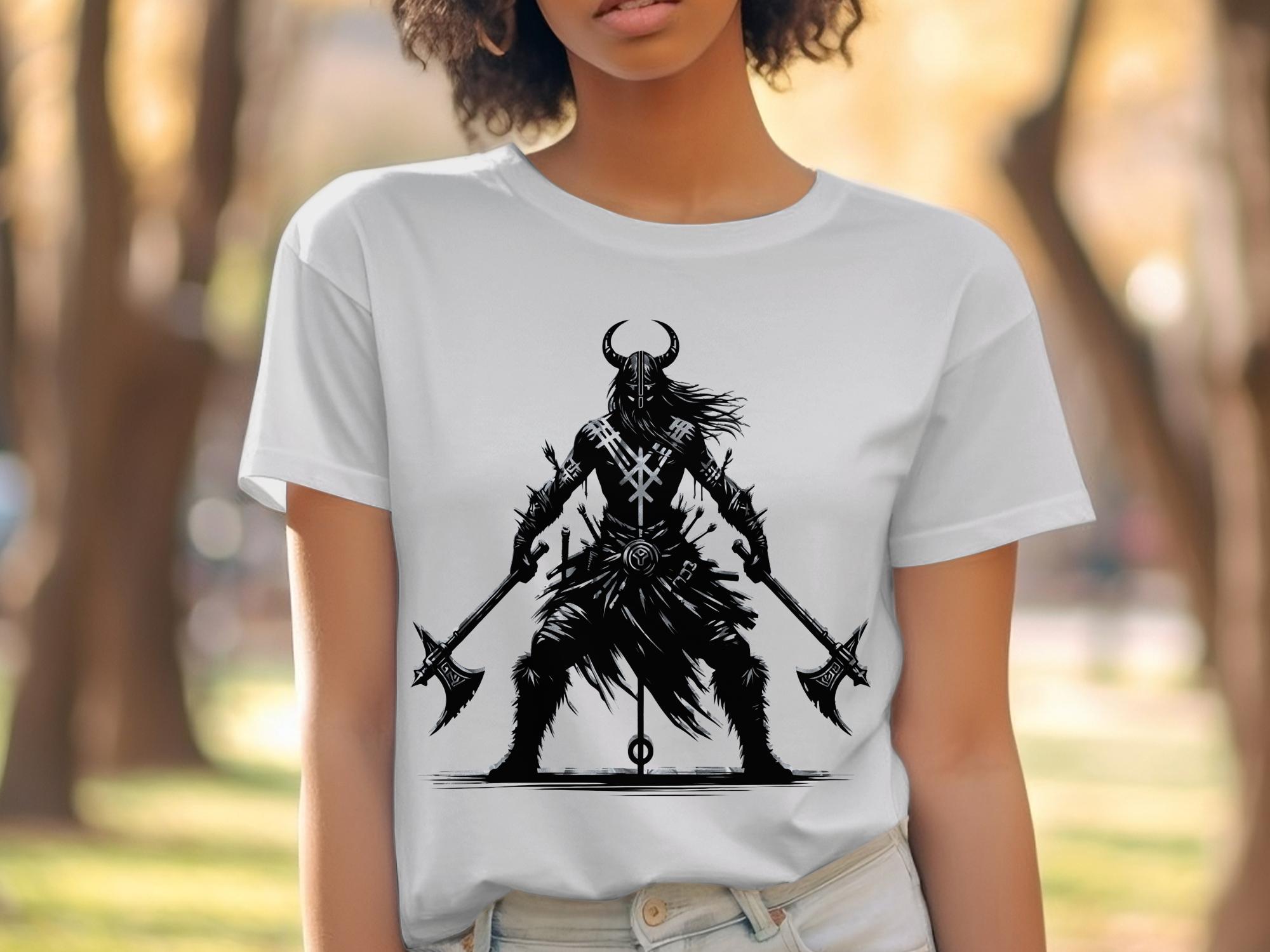 Viking Indomitable - Coloured Gildan T Shirt Norse Talisman Men Women Unisex Valhalla Tee