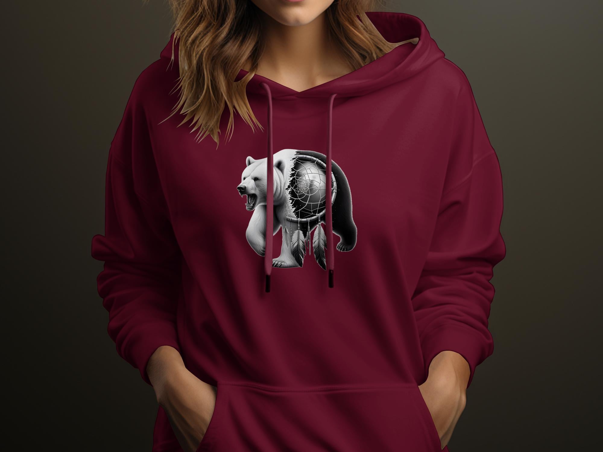 Dreamcatcher Bear - Coloured Gildan Hoodie Realistic Native American Talisman Unisex Mythology Tee Graphic Design