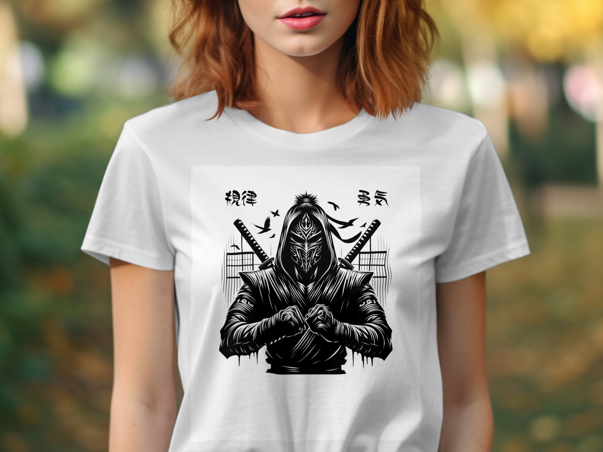 Samurai Ninja - Coloured Gildan T-Shirt Japanese Talisman Unisex Cultural Symbolic Graphic Design