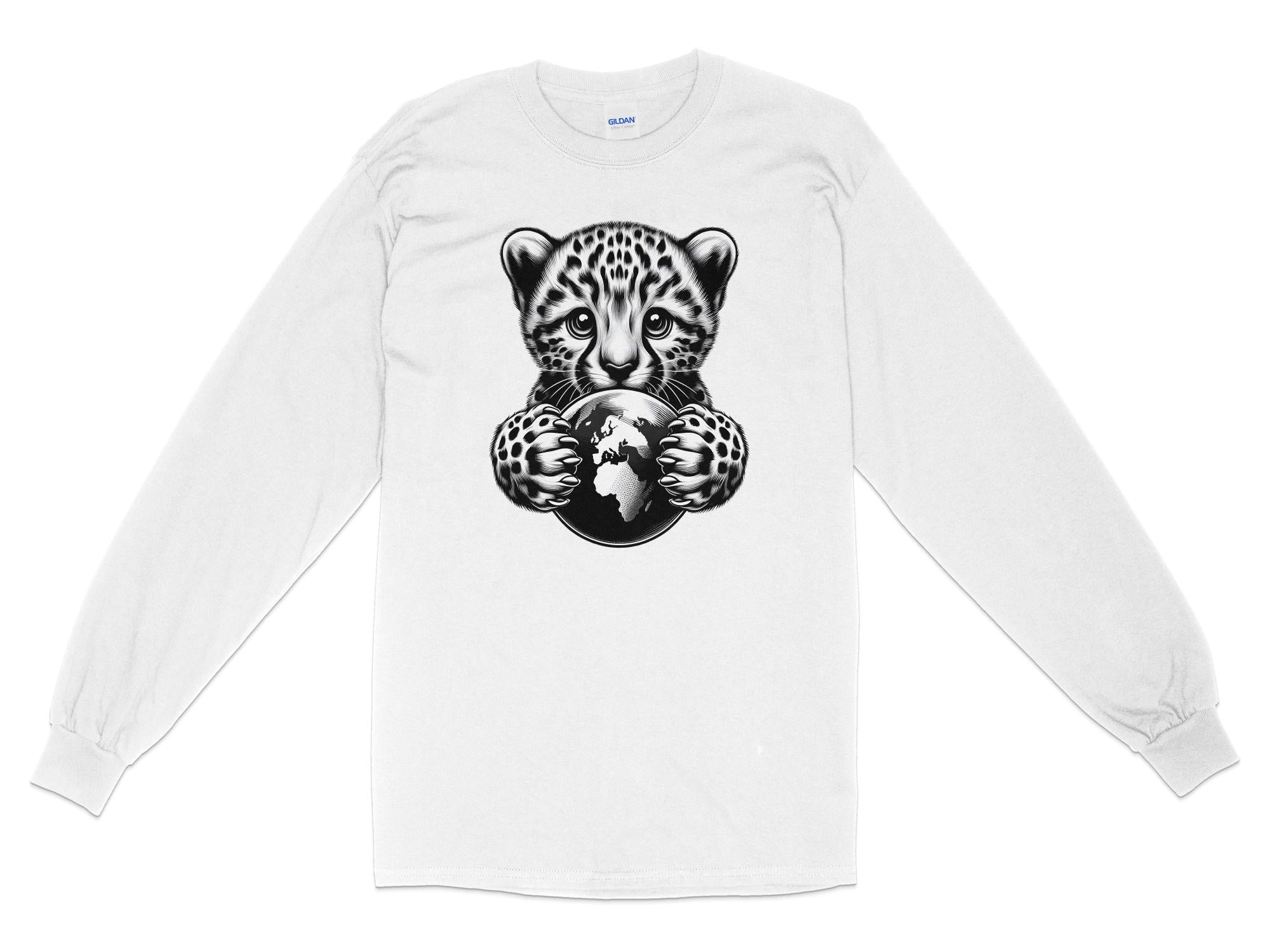 Cheetah World - Coloured Gildan Long Sleeve Realistic Animal Talisman Unisex Cute Tee Graphic Design