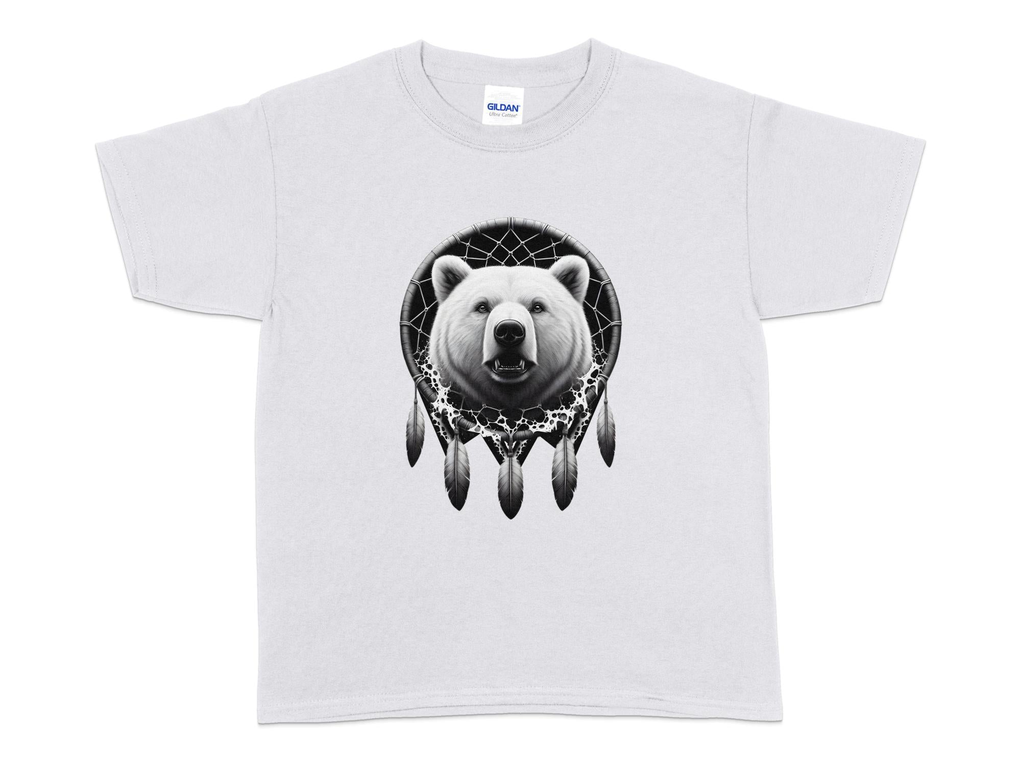 Dreamcatcher Bear - Coloured Gildan Kids T Shirt Realistic Native American Talisman Unisex Mythology Tee Graphic Design