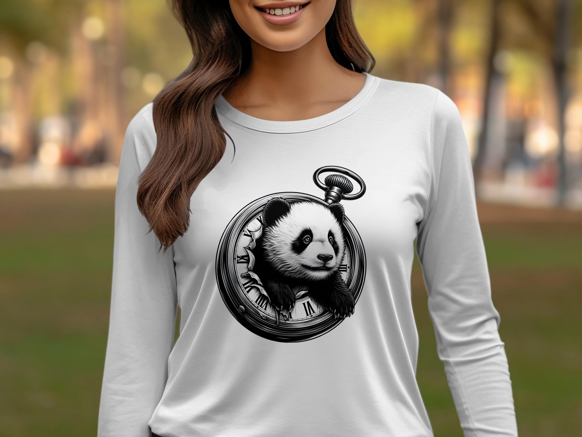 Panda - Coloured Gildan Long Sleeve Realistic Animal Talisman Unisex Cute Tee Graphic Design