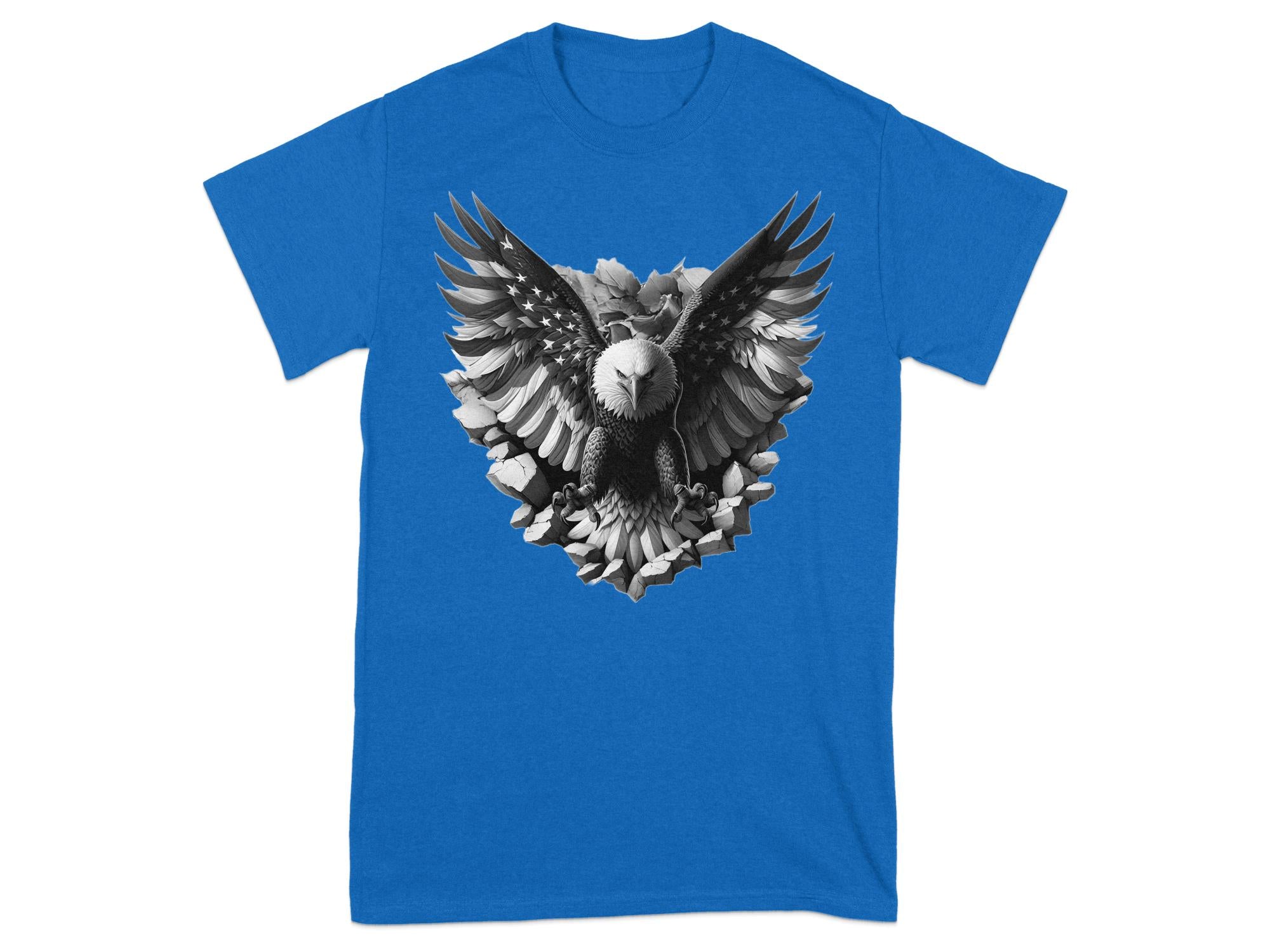 Eagle Patriot - Coloured Gildan T-Shirt Realistic Animal Talisman Unisex Tee Graphic Design