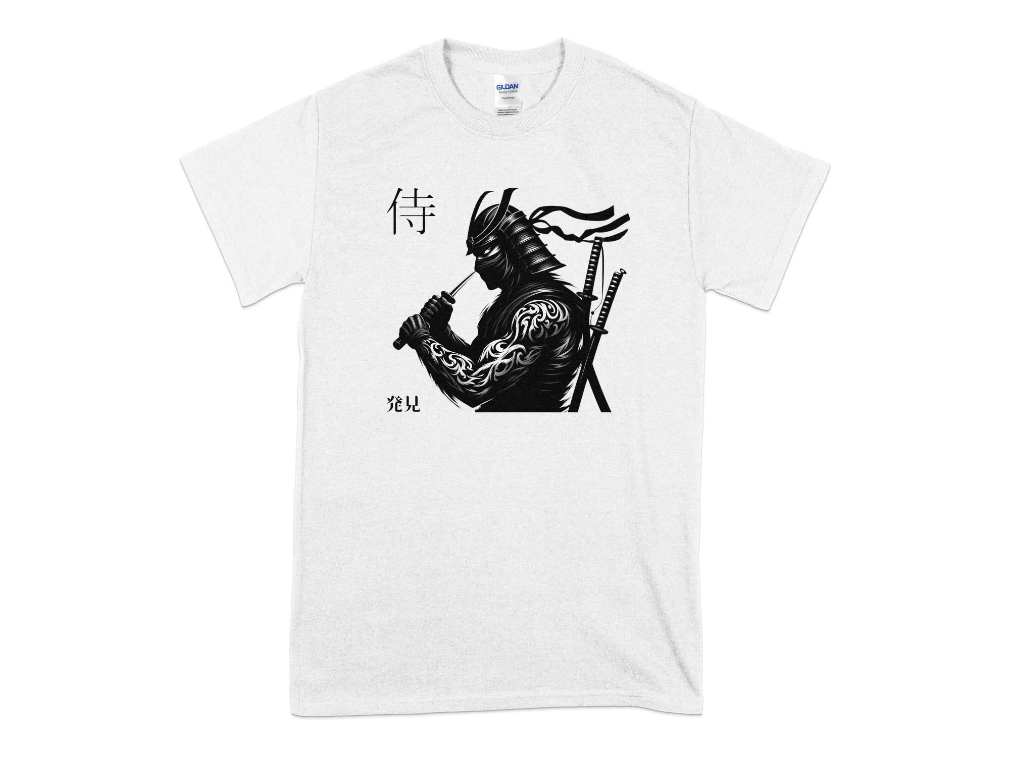 Samurai Ninja - Coloured Gildan T-Shirt Japanese Talisman Unisex Cultural Symbolic Graphic Design