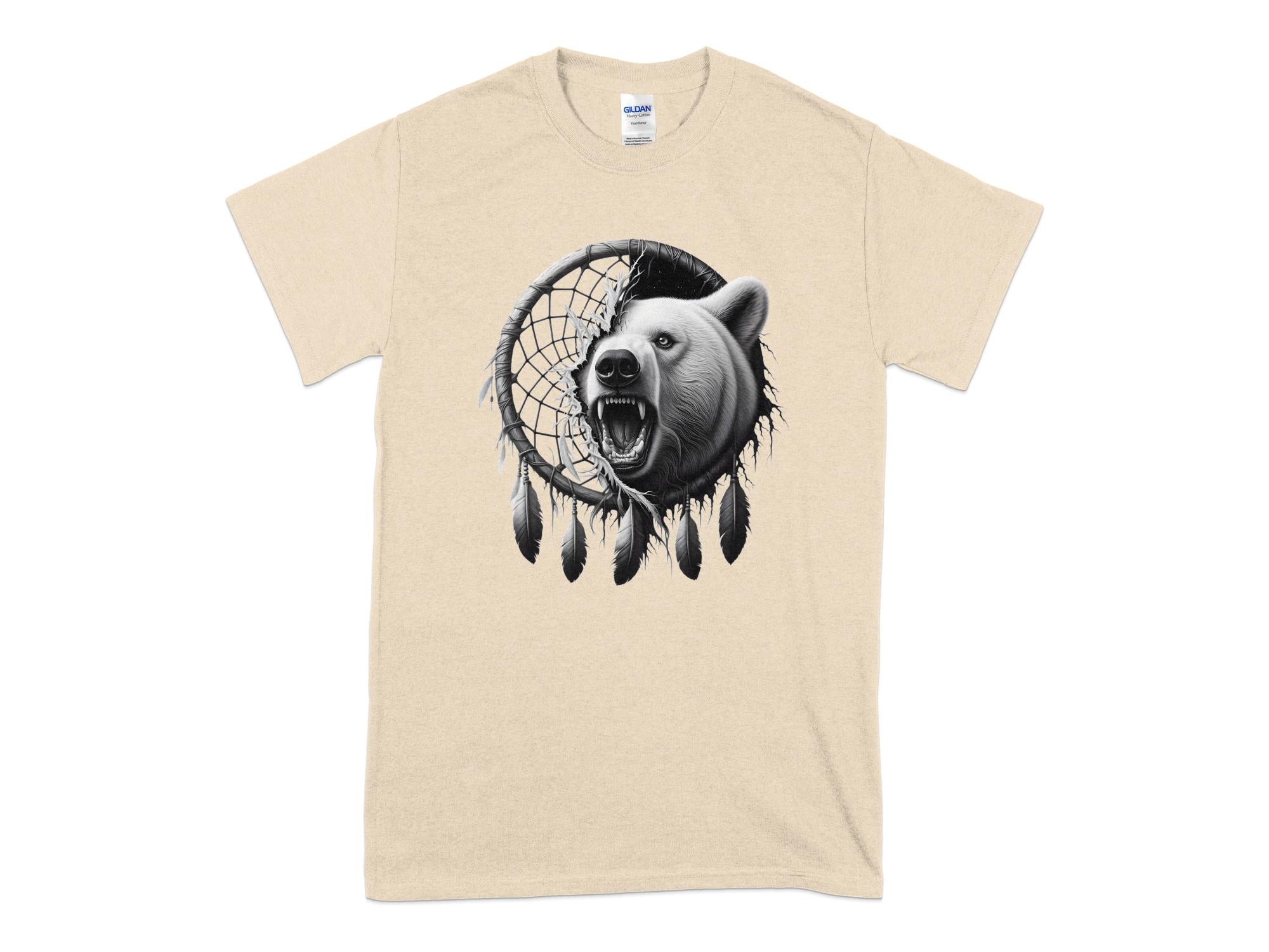 Dreamcatcher Bear - Coloured Gildan T-Shirt Realistic Native American Talisman Unisex Mythology Tee Graphic Design